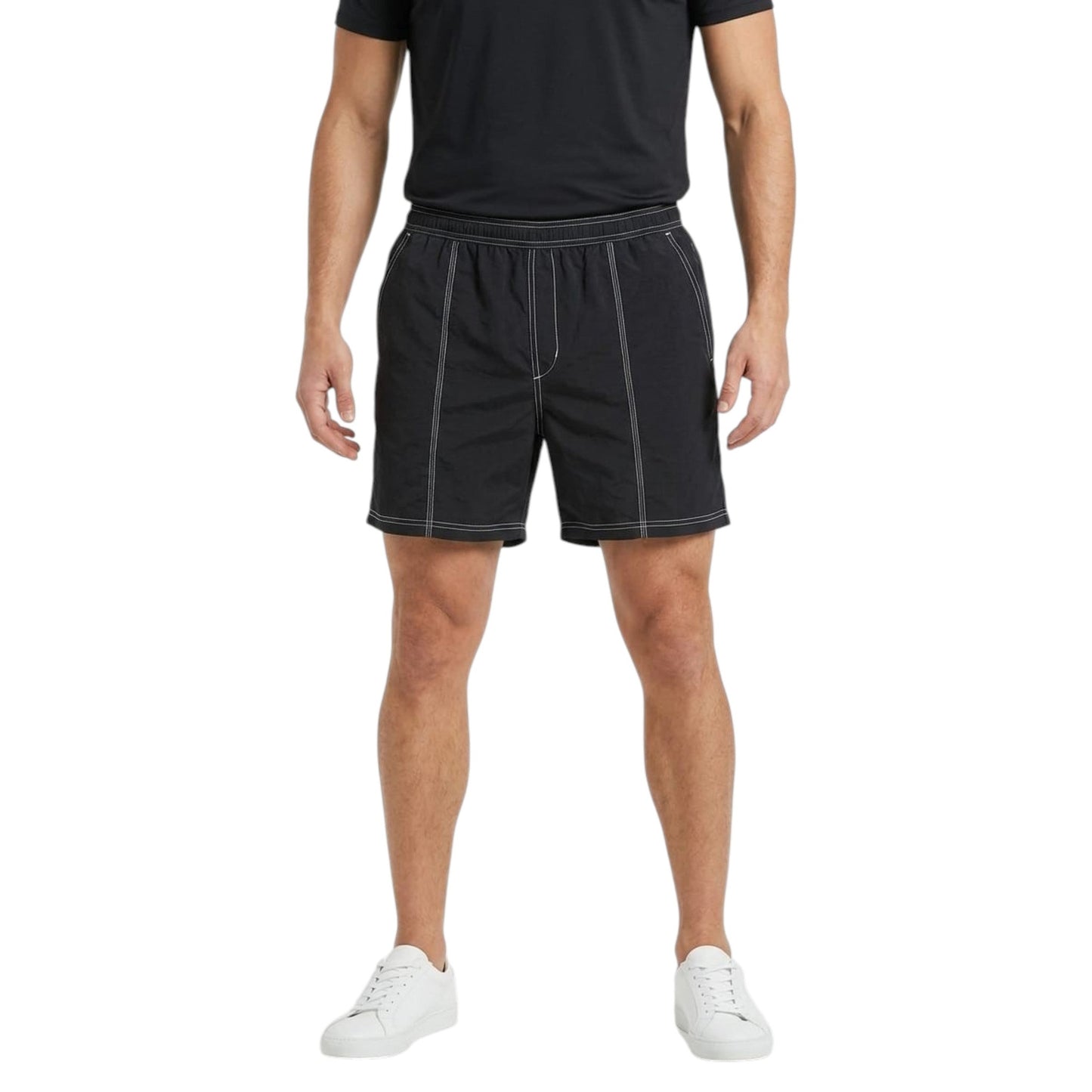 Men's Plain Solid Short,Black