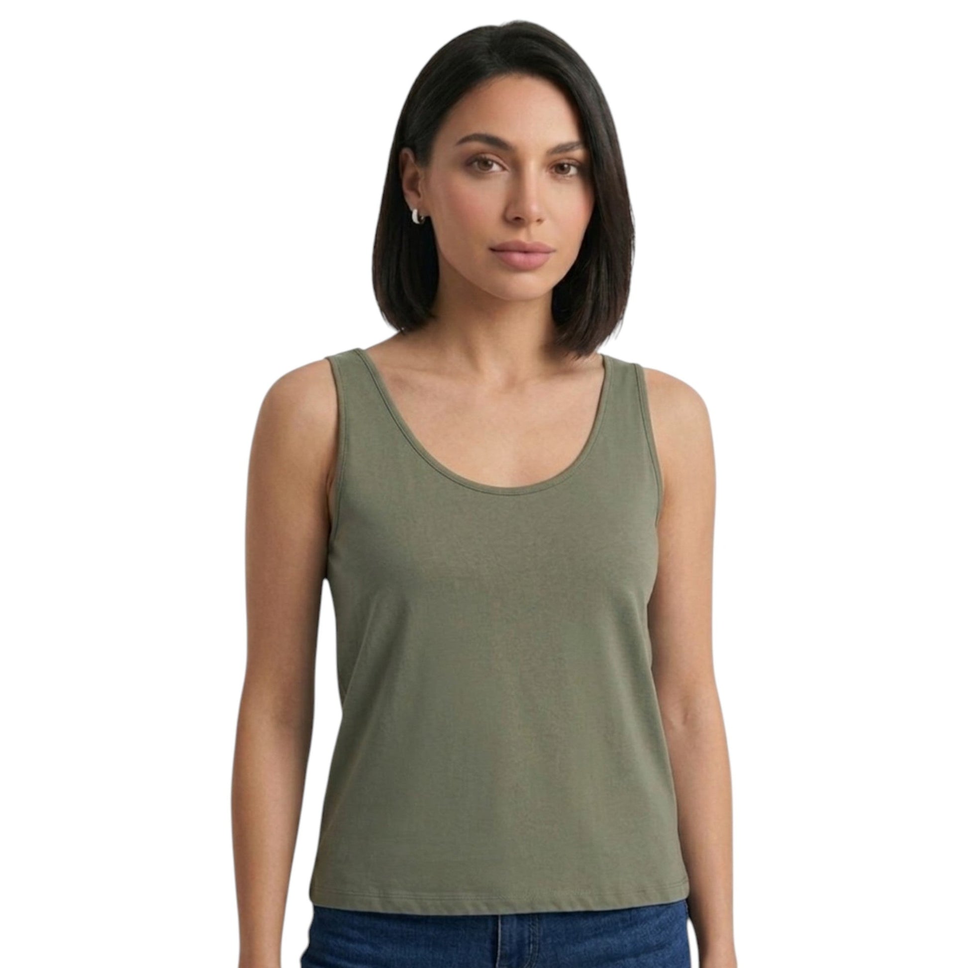 Women's Plain Solid Top,Olive