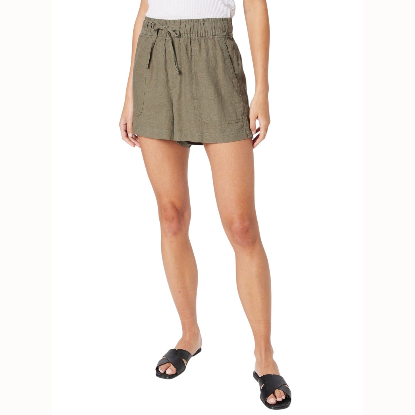 Women's Plain Solid Short,Olive
