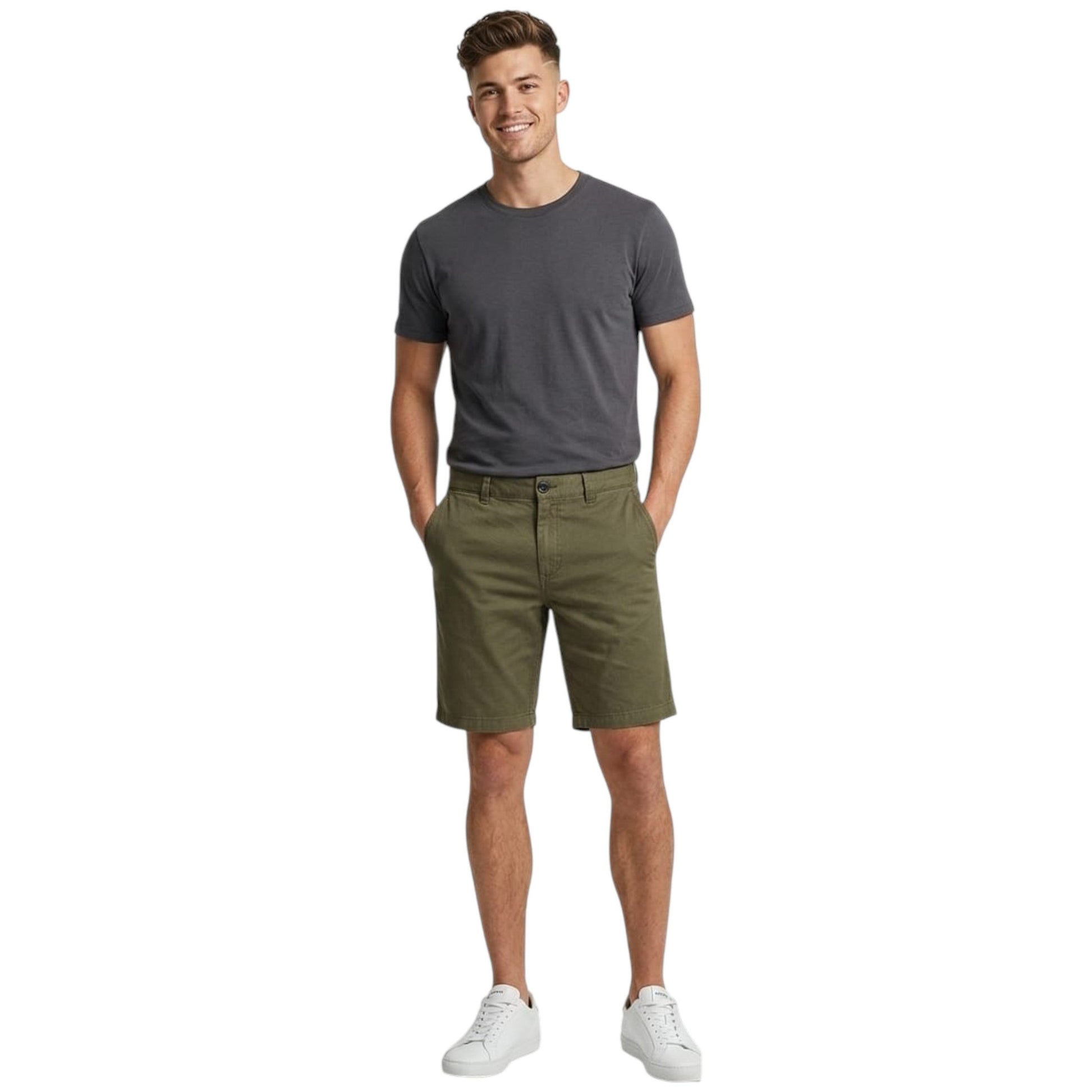 Men's Plain Solid Short,Olive