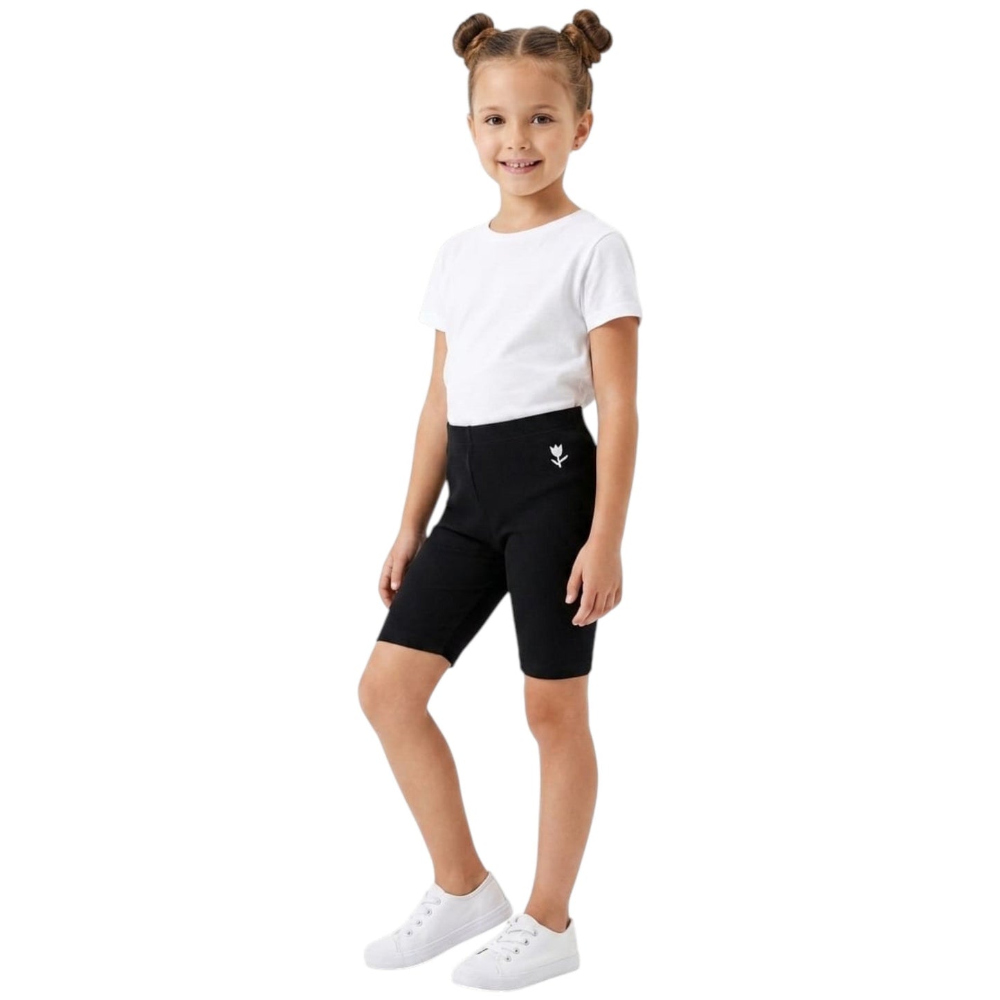 Kids Girl's Ribbed Short,Black