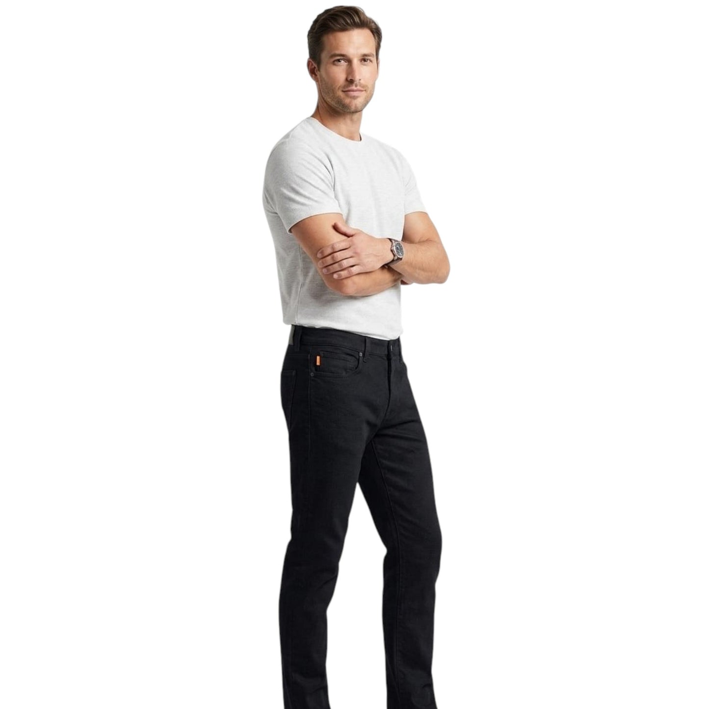 Men's Plain Solid Jeans,Black