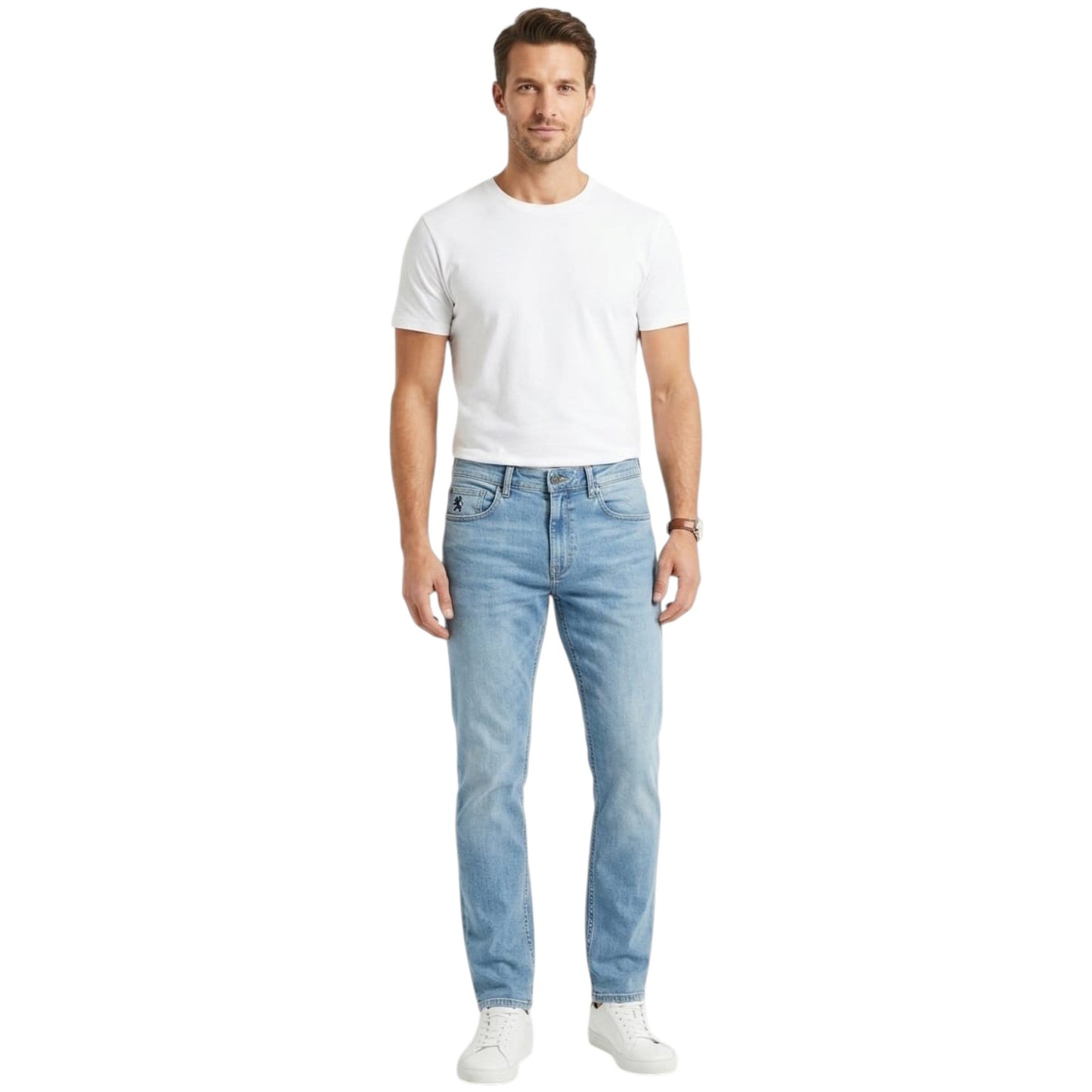 Men's Washed Jeans,Light Blue