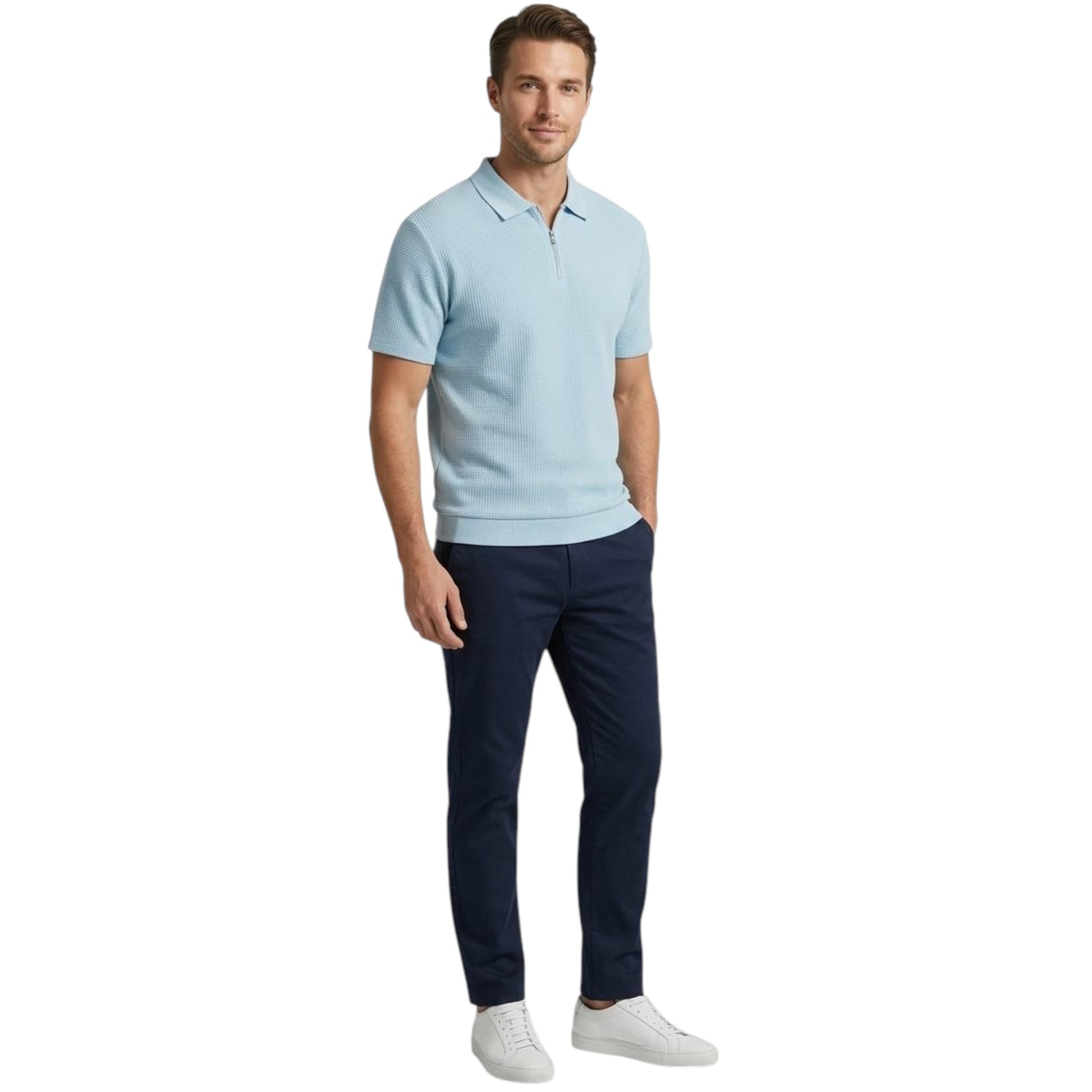 Men's Textured Top,Light Blue