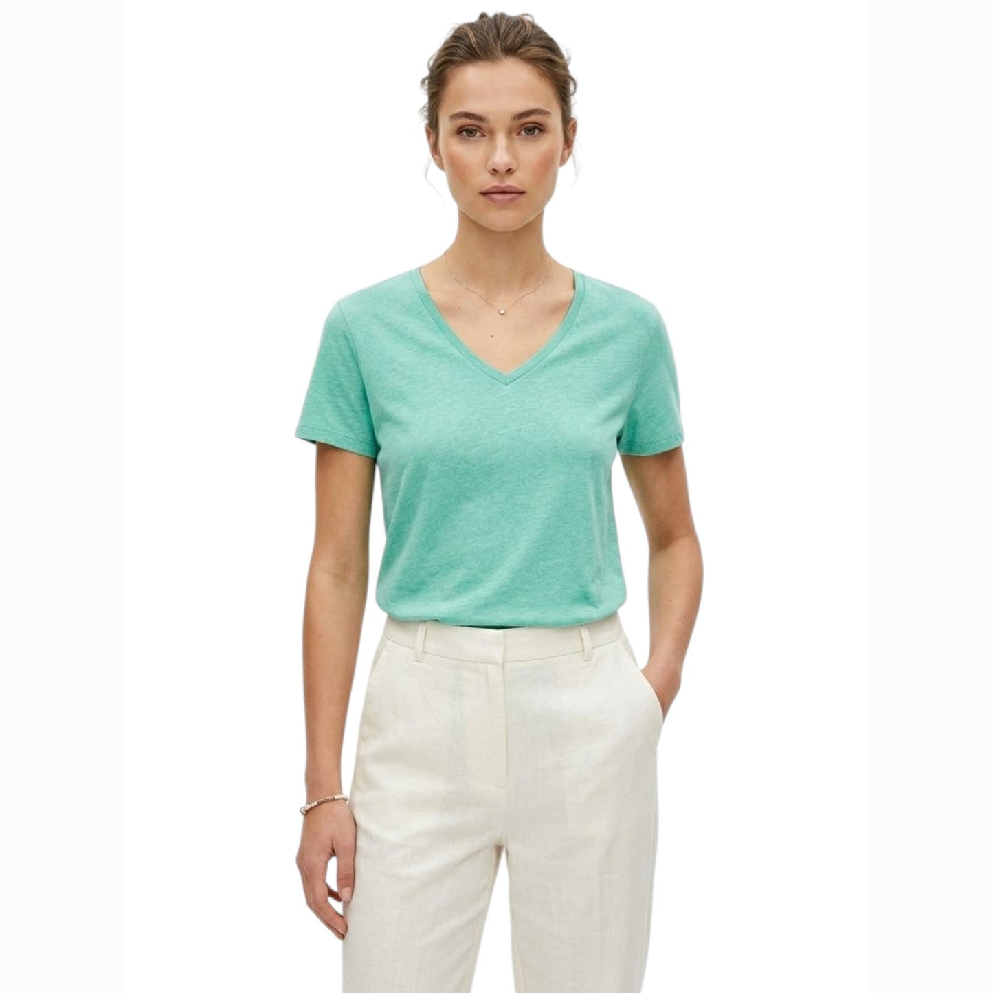 Women's Plain Solid Top,Mint Green