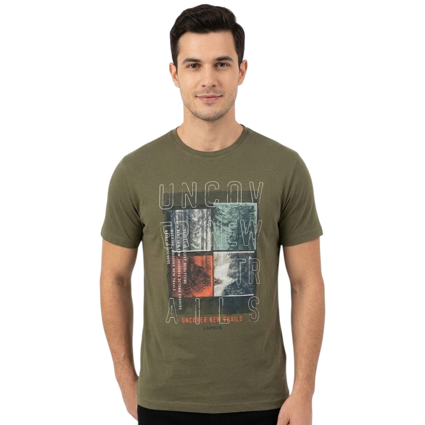 Men's Printed Top,Olive