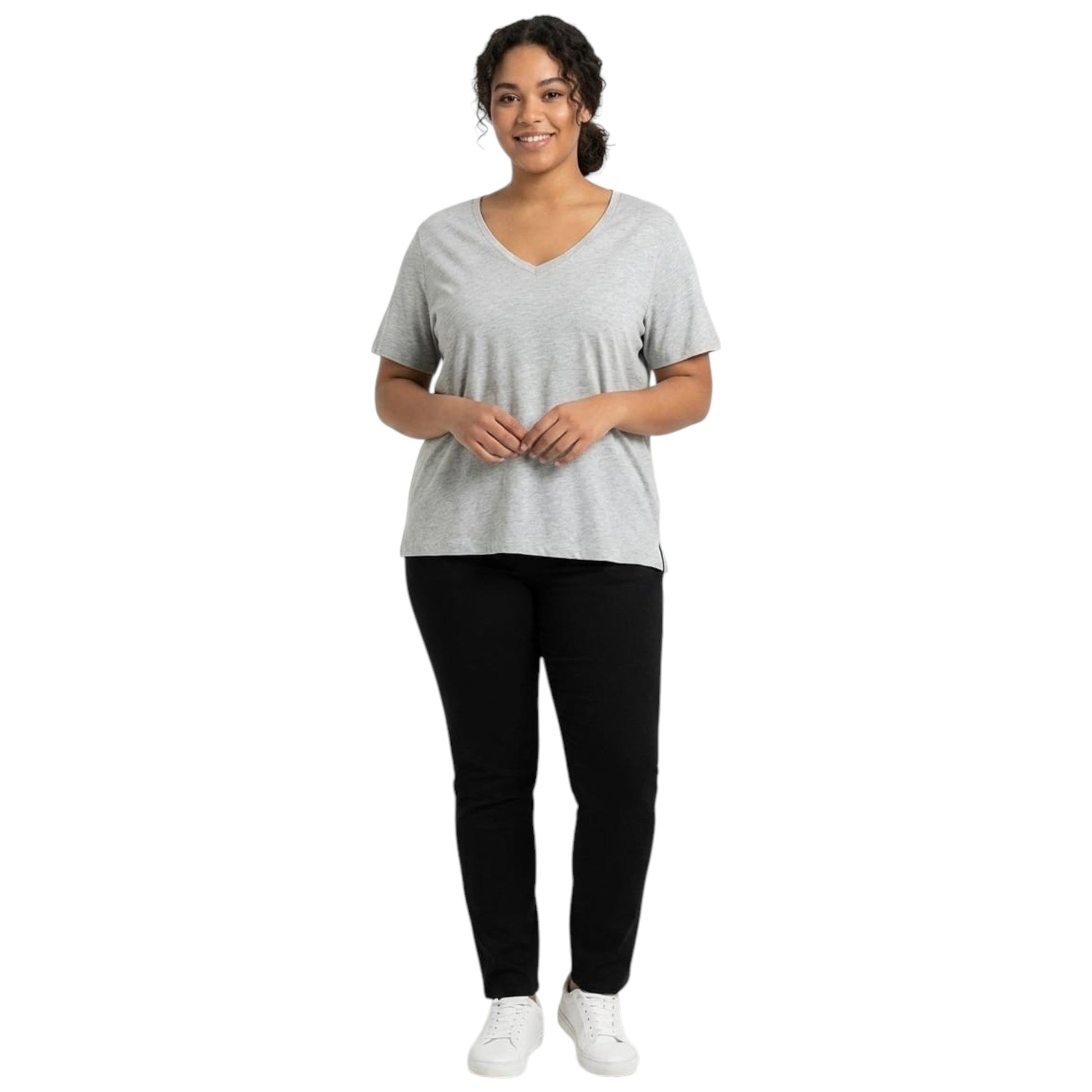 Women's Plain Solid Top,Grey