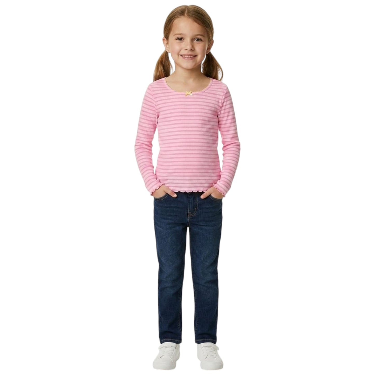 Kids Girl's Striped Top,Pink