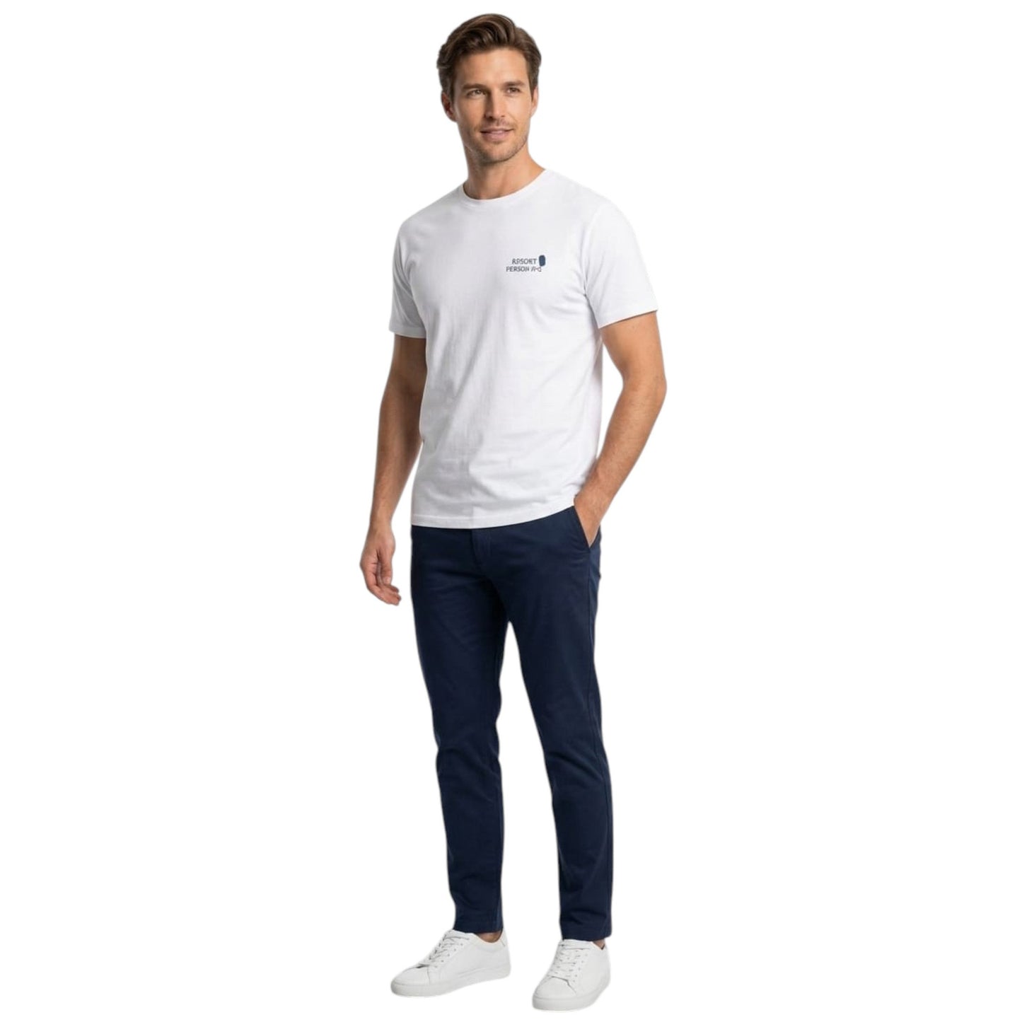 Men's Printed Back Top,White