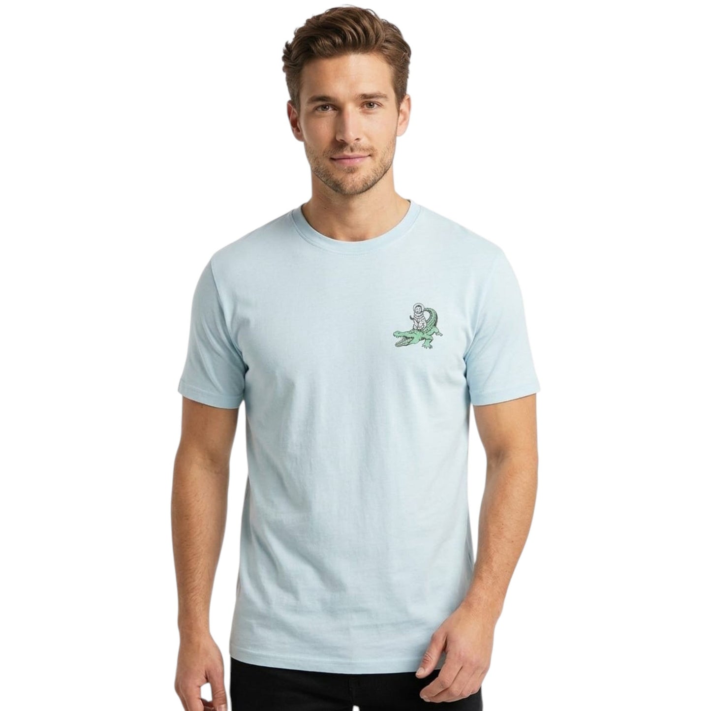 Men's Printed Back Top,Light Blue