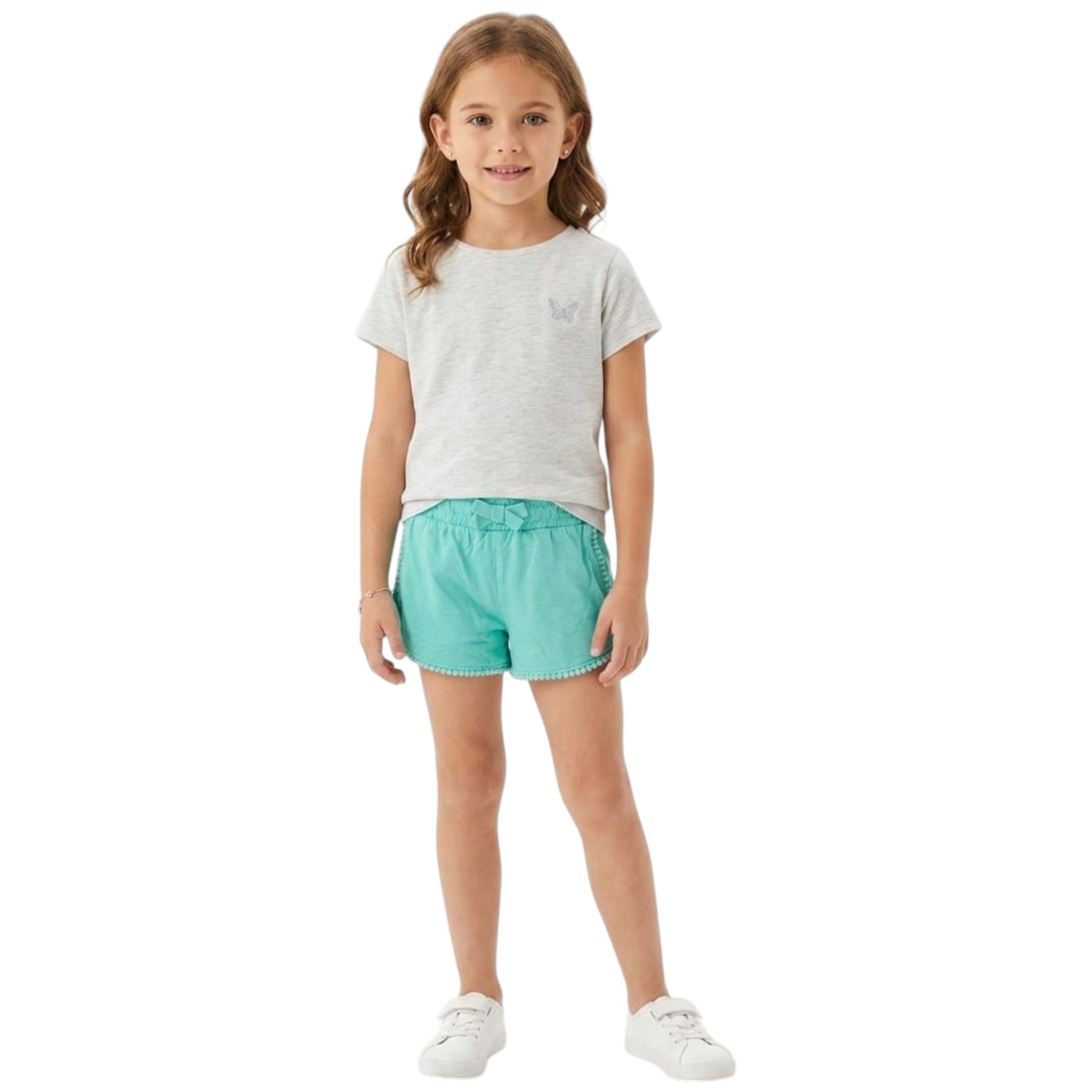 Kids Girl's Plain Solid Short,Turquoise