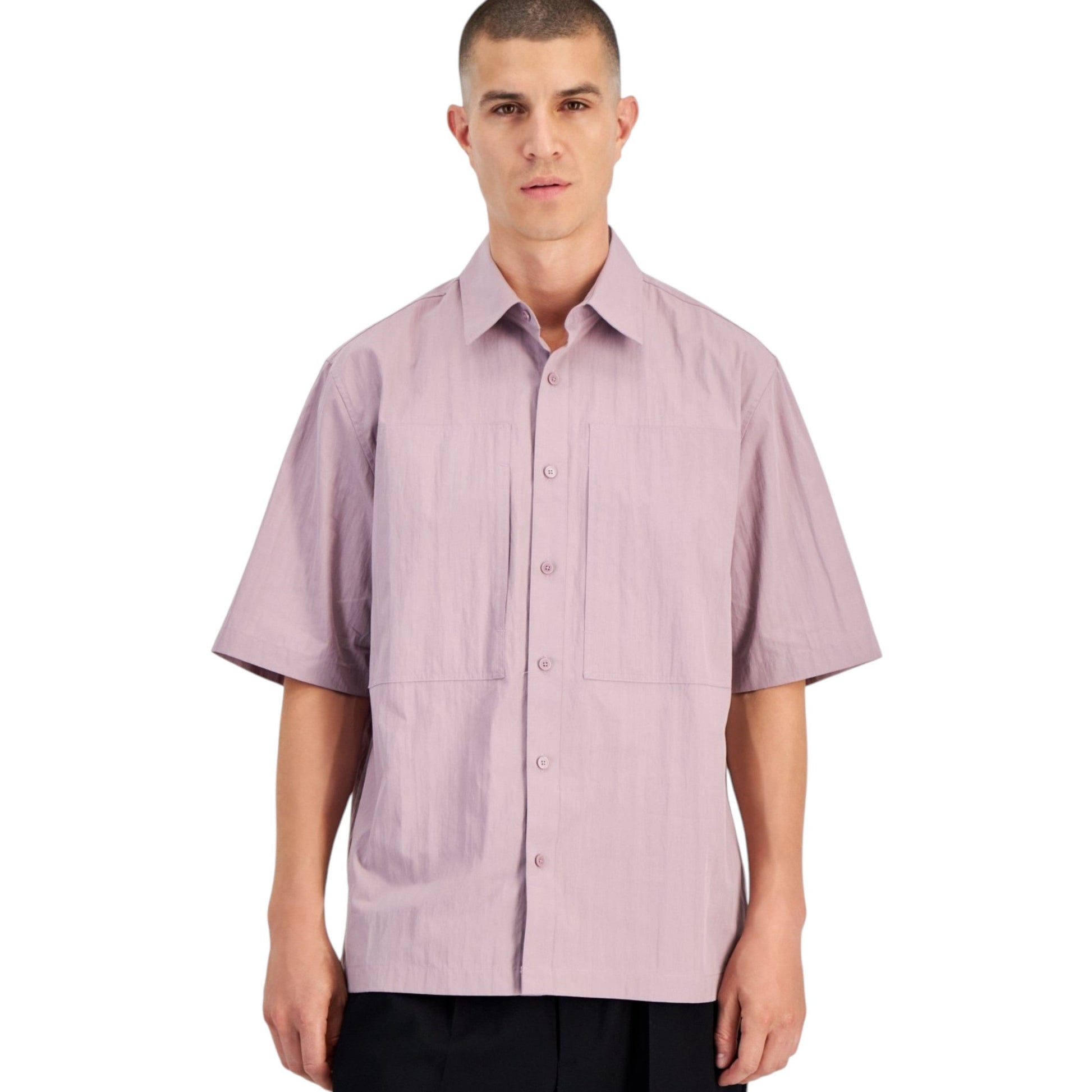 Men's Plain Solid Dress Shirt,Lilac