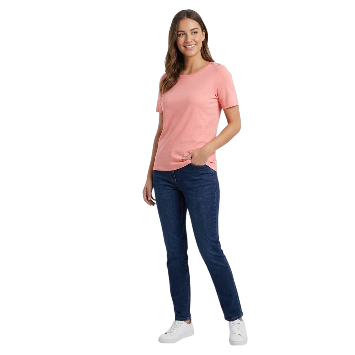 Women's Plain Solid Top,Coral