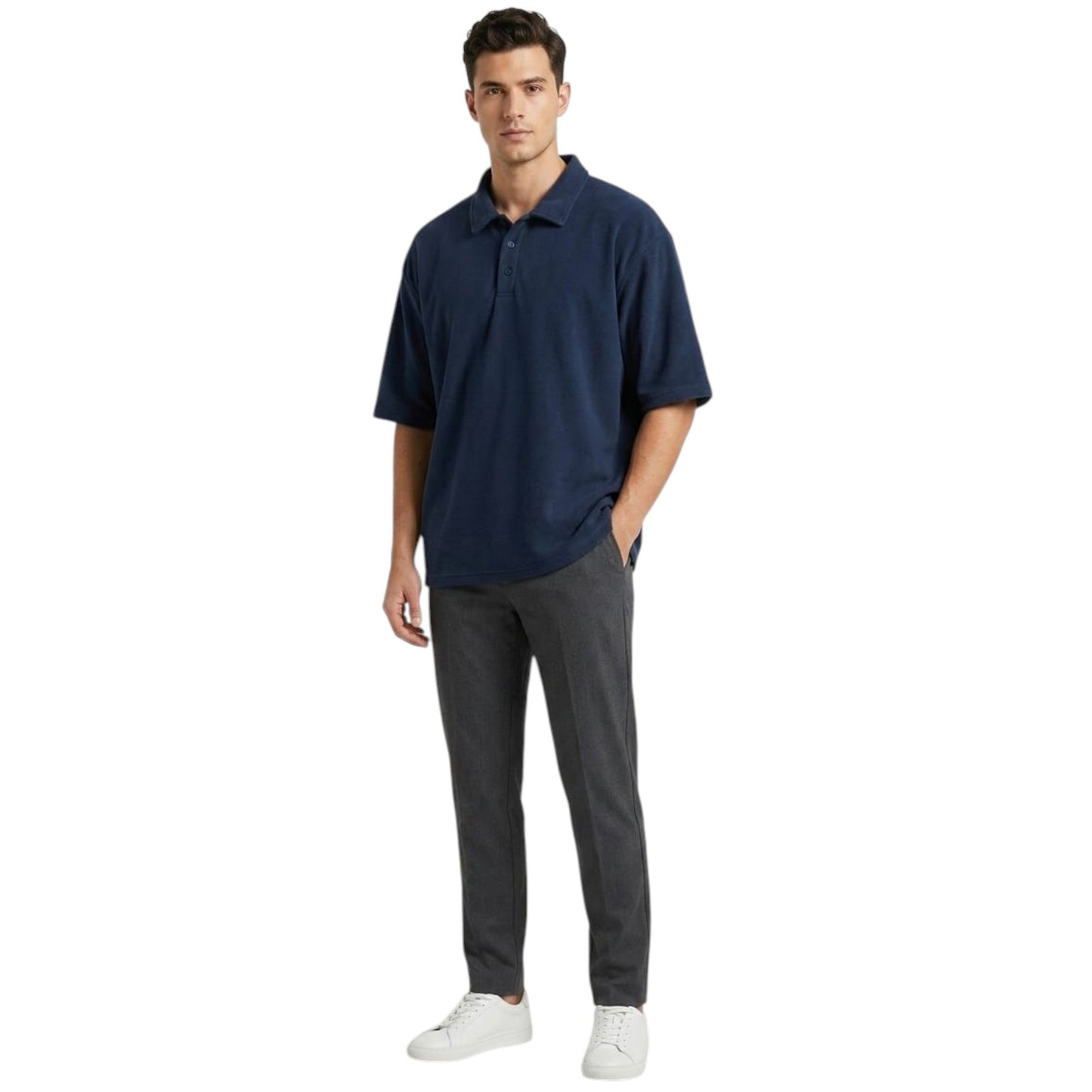 Men's Plain Solid Top,Navy