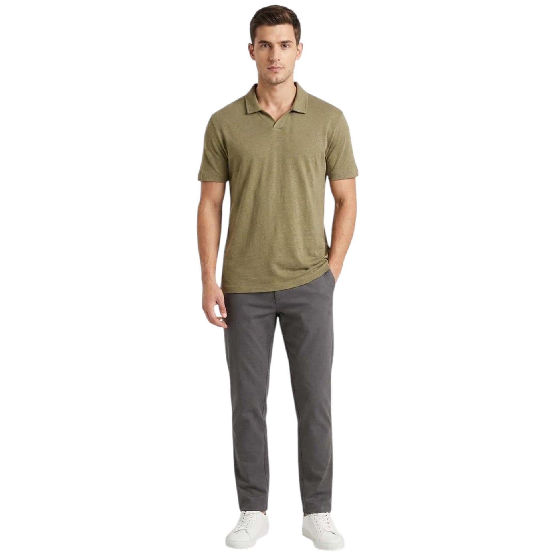 Men's Plain Solid Top,Olive