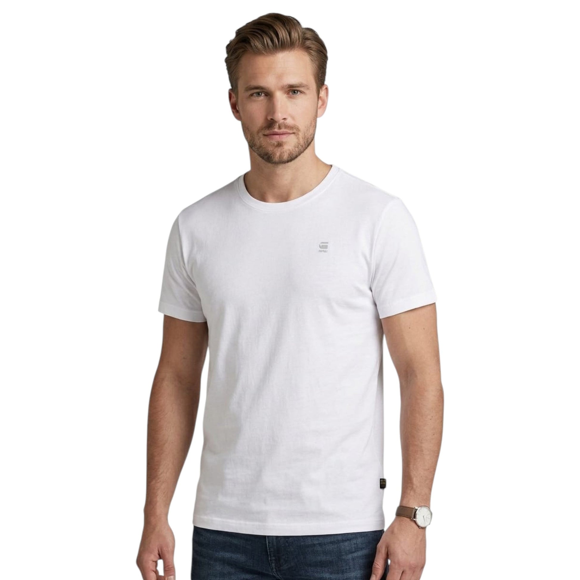 Men's Plain Solid Top,White