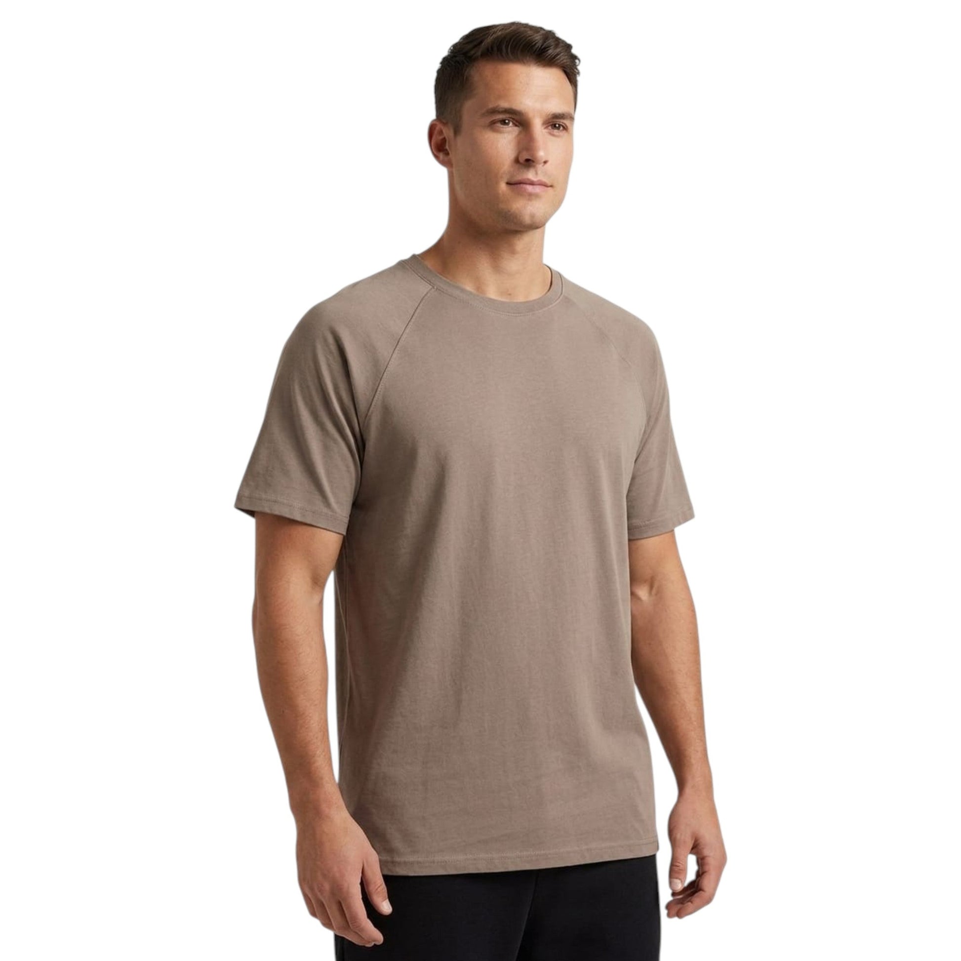 Men's Plain Solid Top,Brown