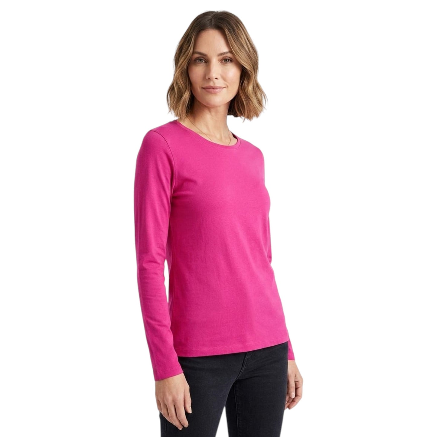 Women's Plain Solid Top,Dark Pink