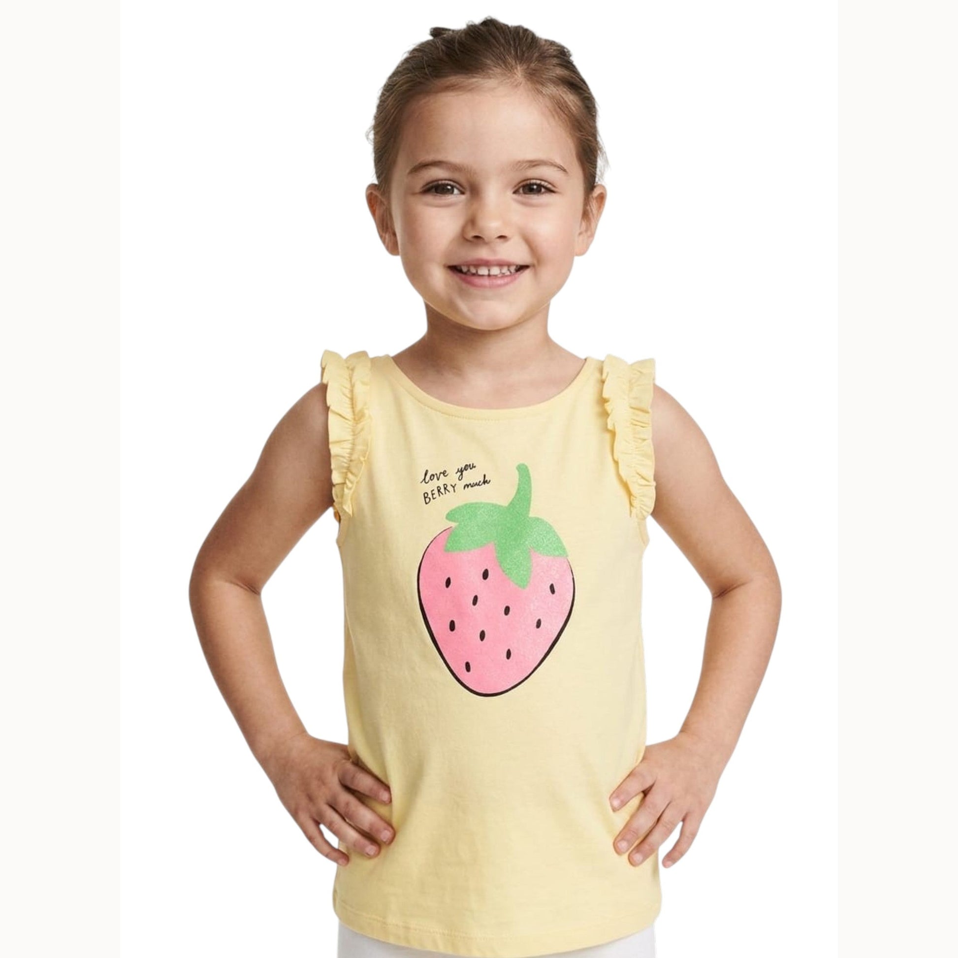 Kids Girl's Printed Top,Yellow