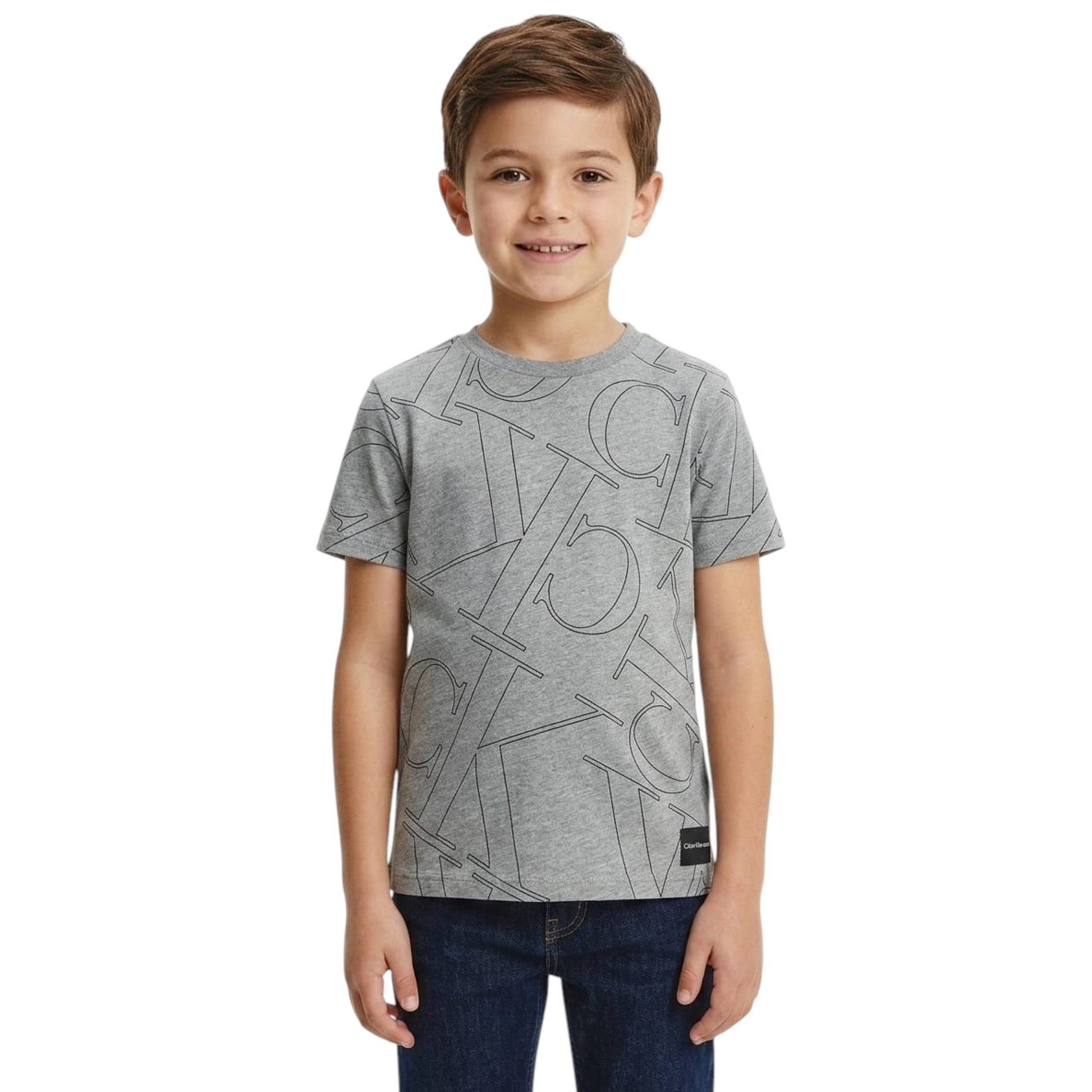 Kids Boy's Printed Top,Grey