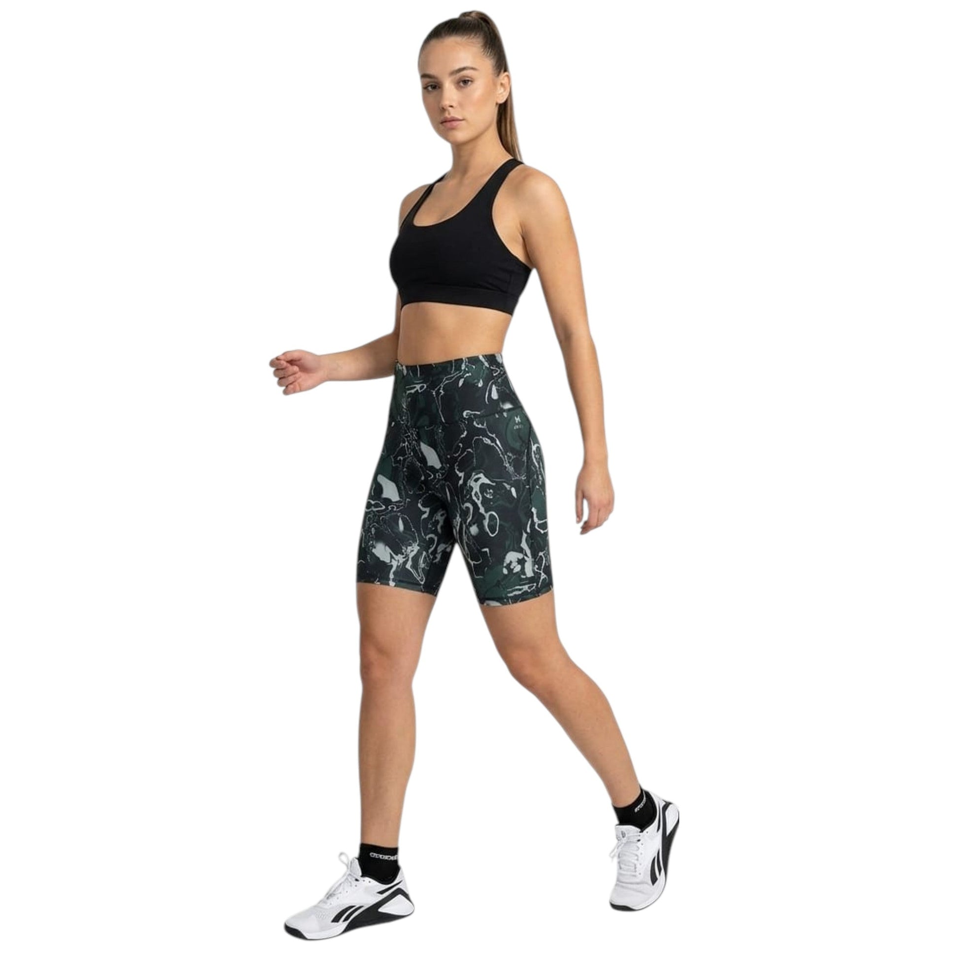 Women's Printed Sport Short,Black