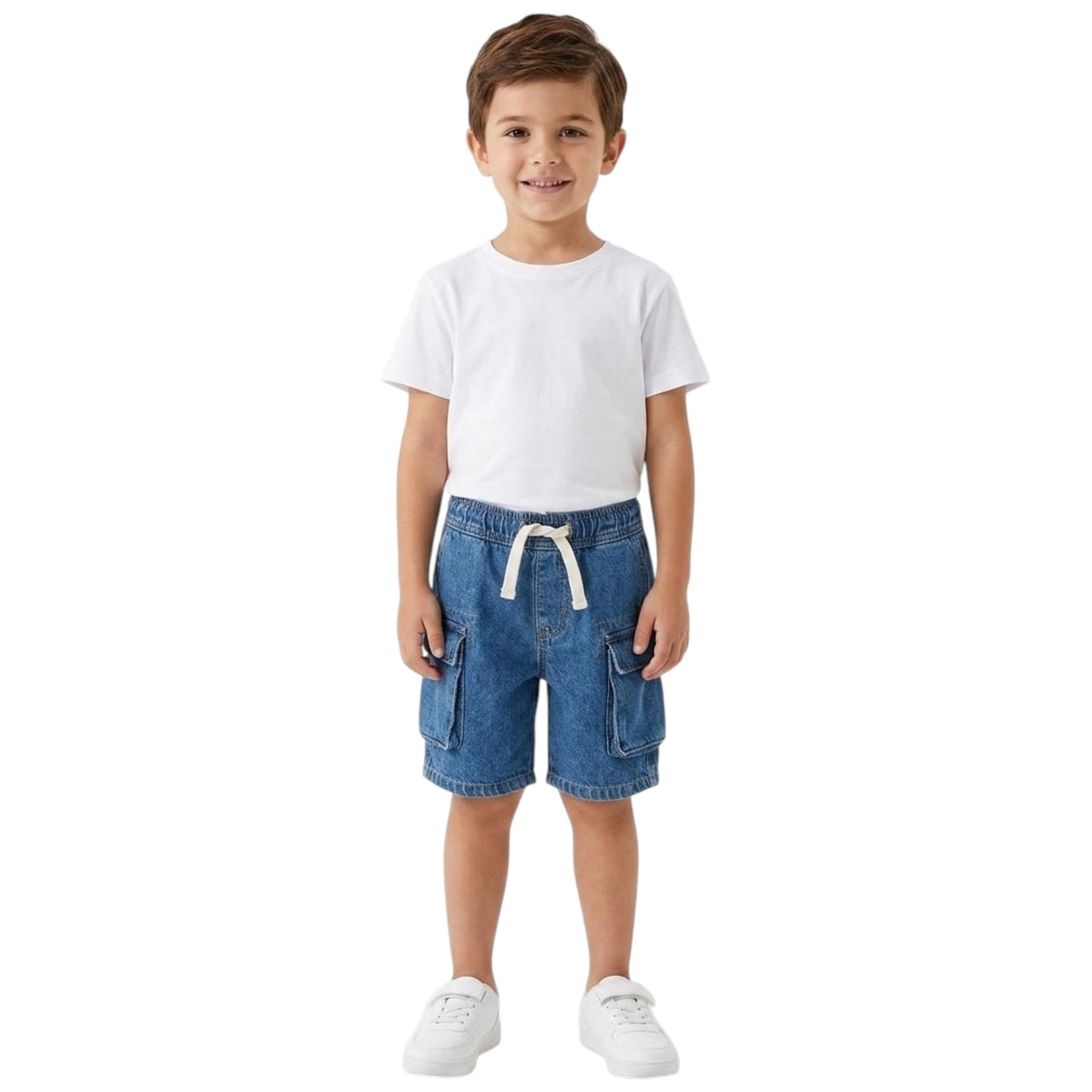 Kids Boy's Plain Jeans Short,Light Navy