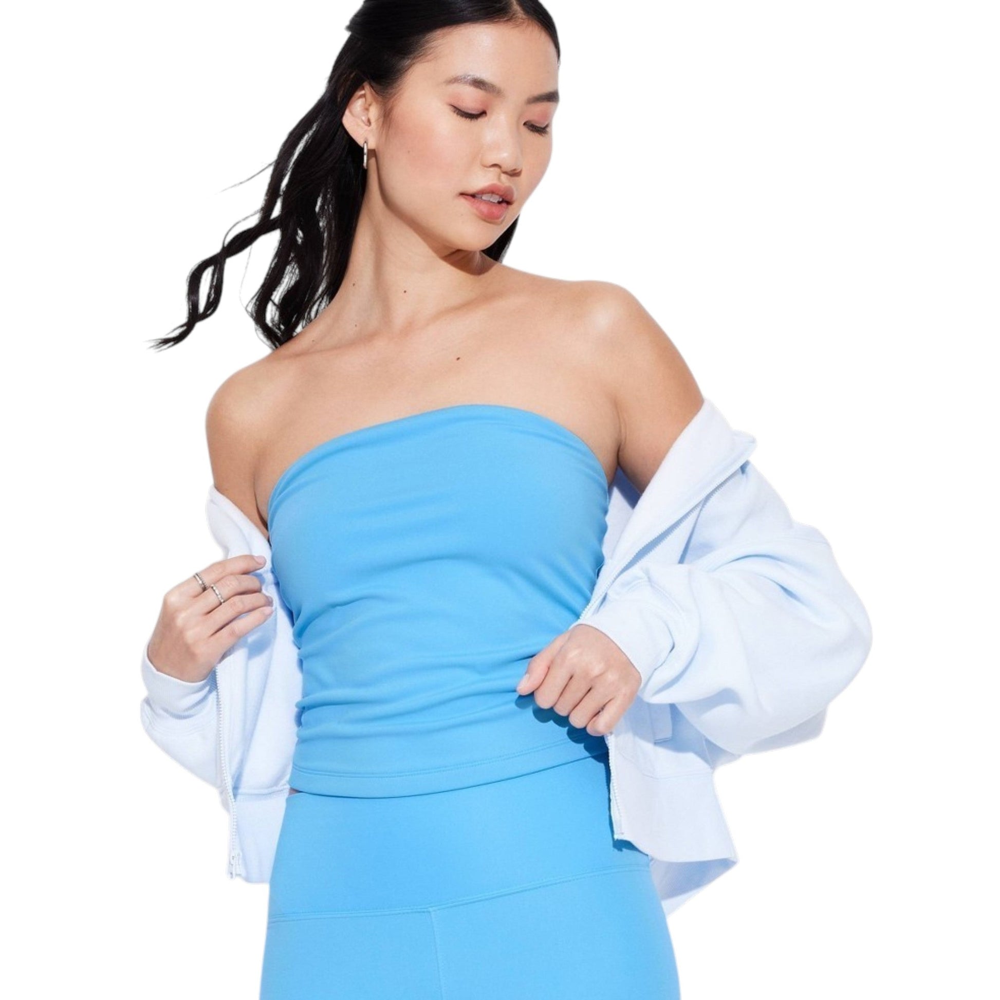 Women's Plain Solid Tube Top,Blue