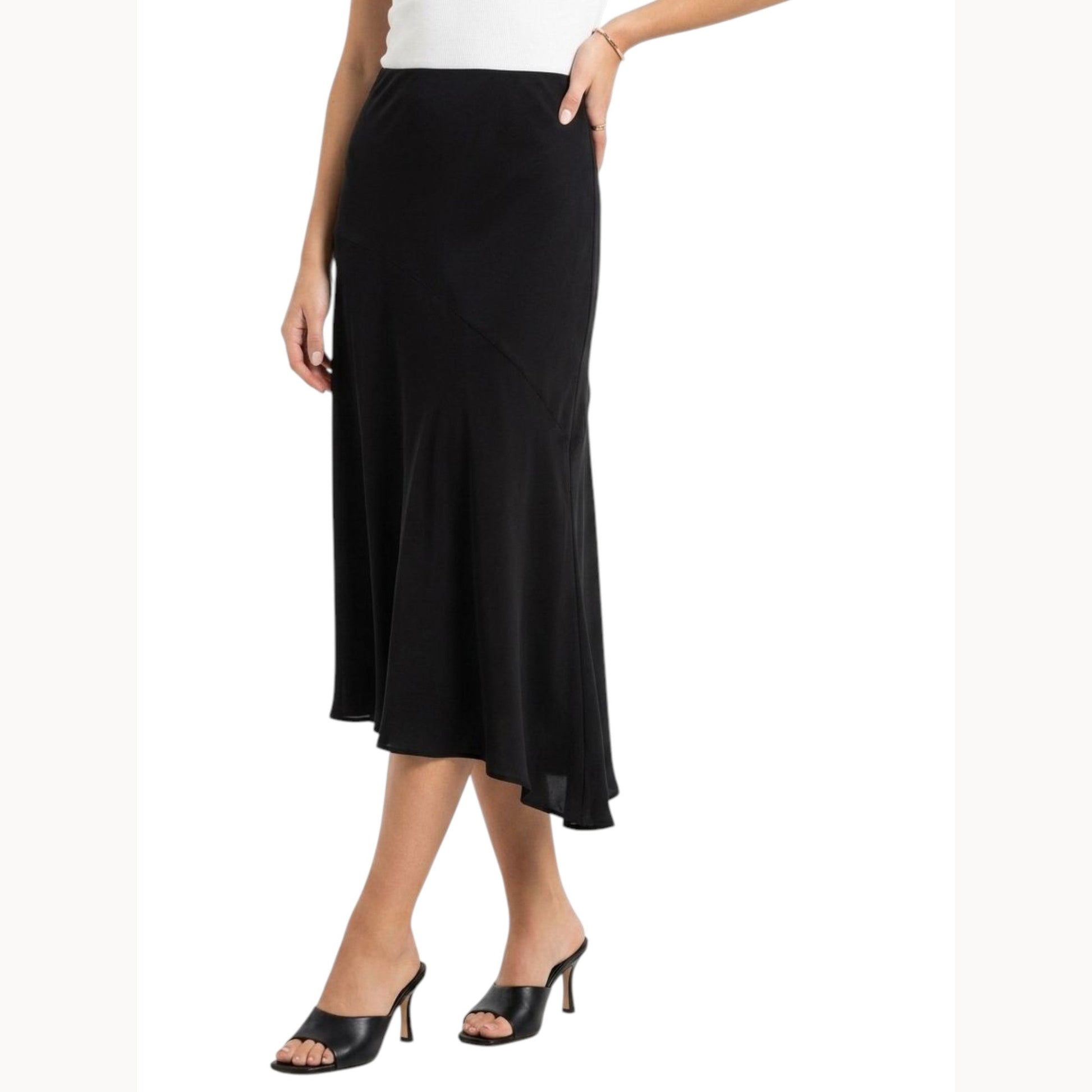 Women's Plain Solid Skirt,Black