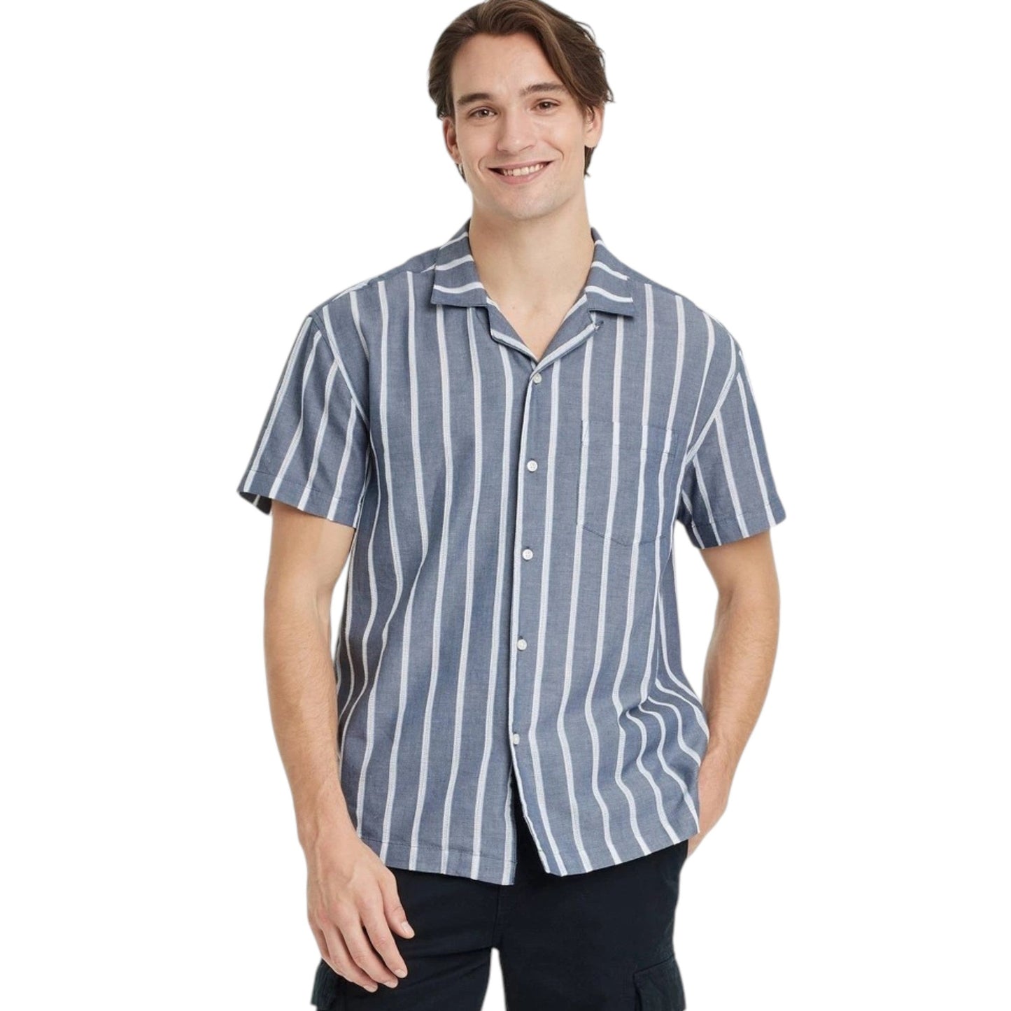 Men's Striped Dress Shirt,Grey