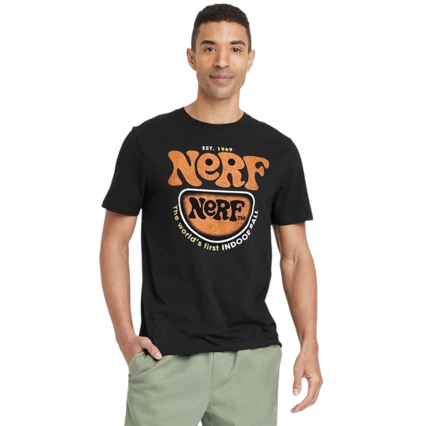 Men's Brand Logo Printed Top,Black