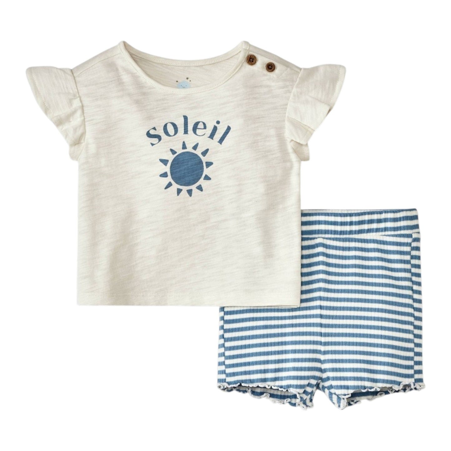 Kids Girl's Printed Set 2Pieces,Off White/Blue