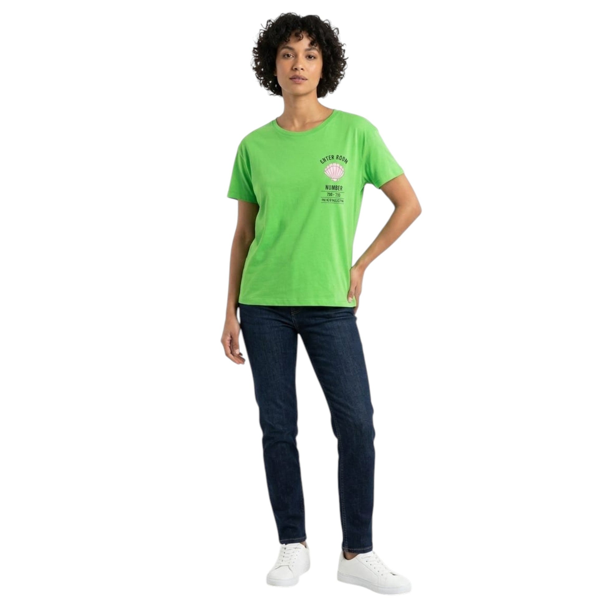 Women's Printed Back Top,Green