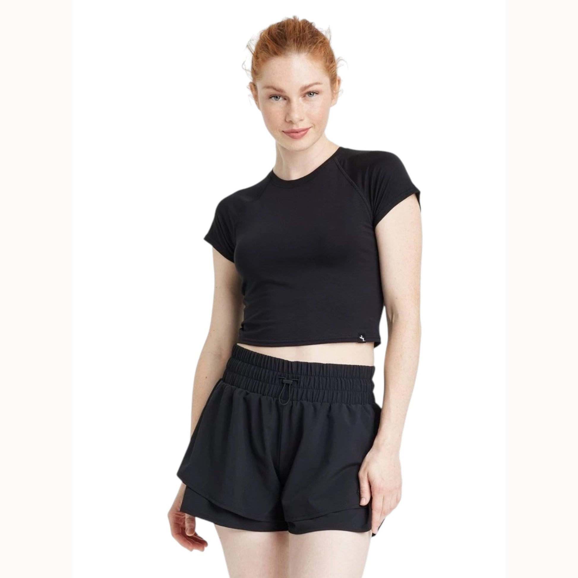 Women's Plian Solid Sport Top,Black