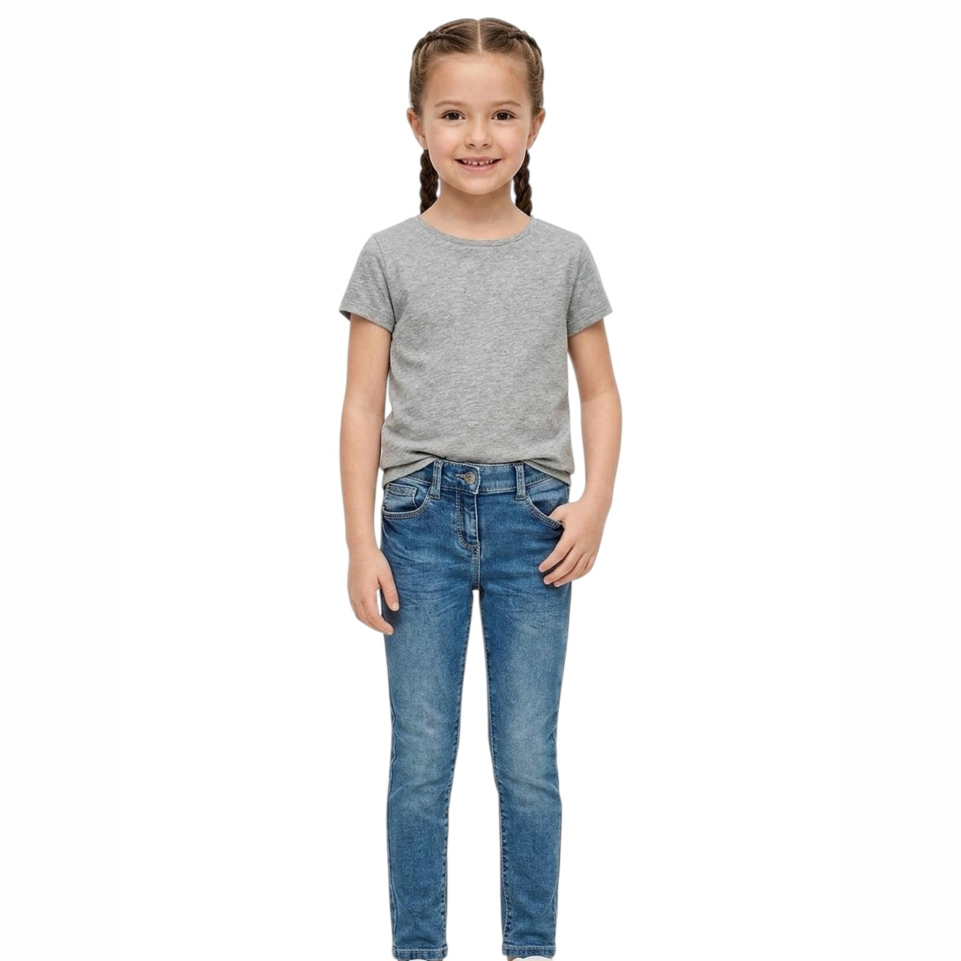 Kids Girl's Washed Jeans,Blue