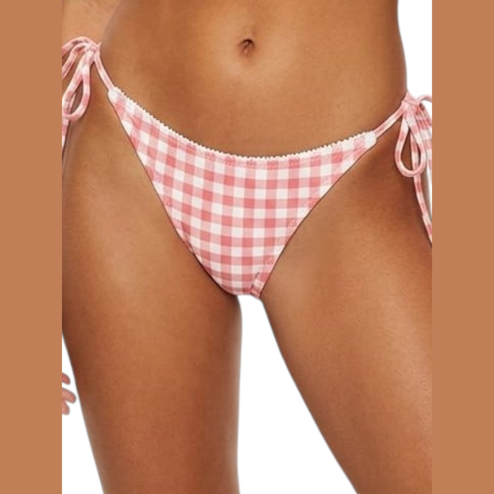 Women's Plaid Bikini Bottom,Multi