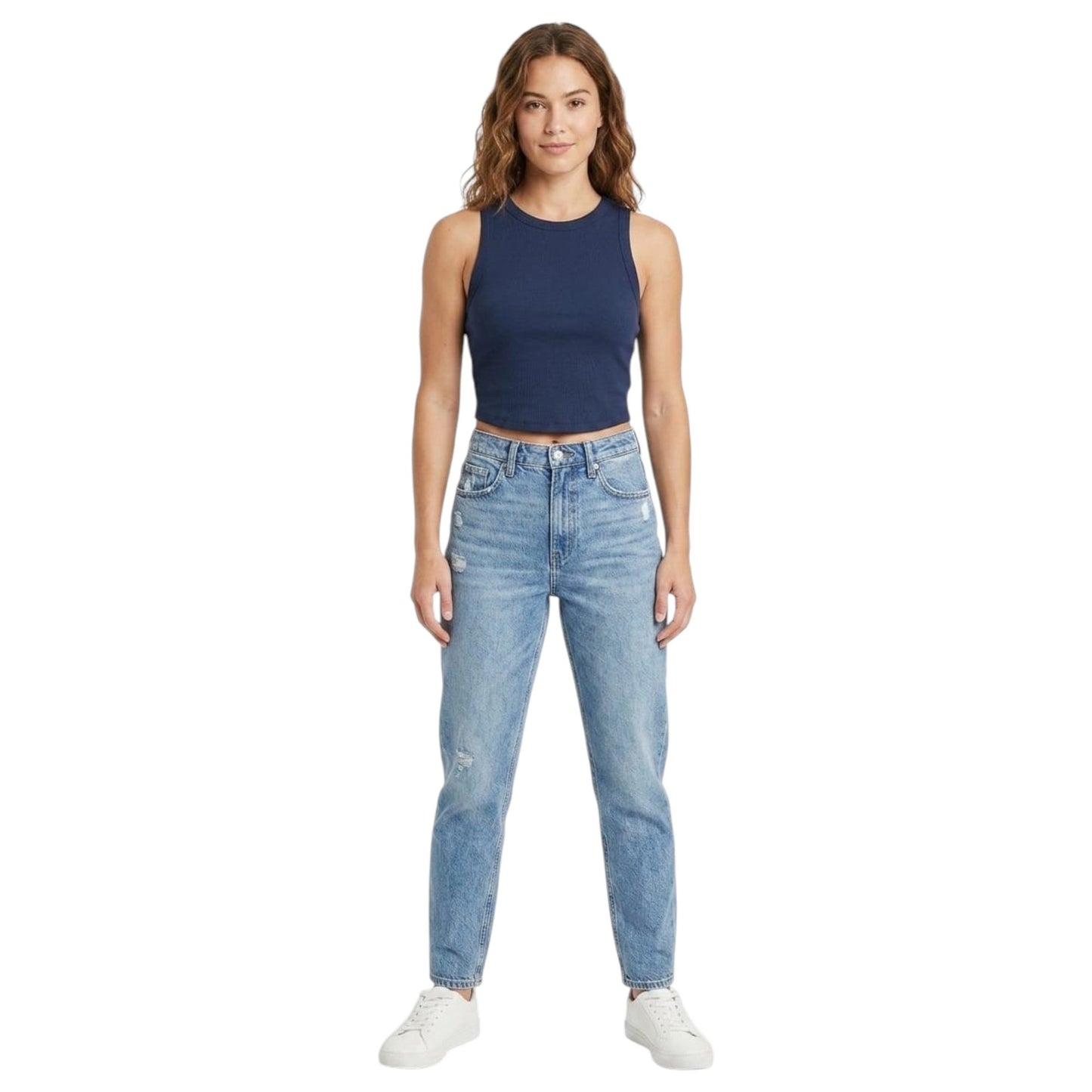 Women's Ribbed Top,Navy