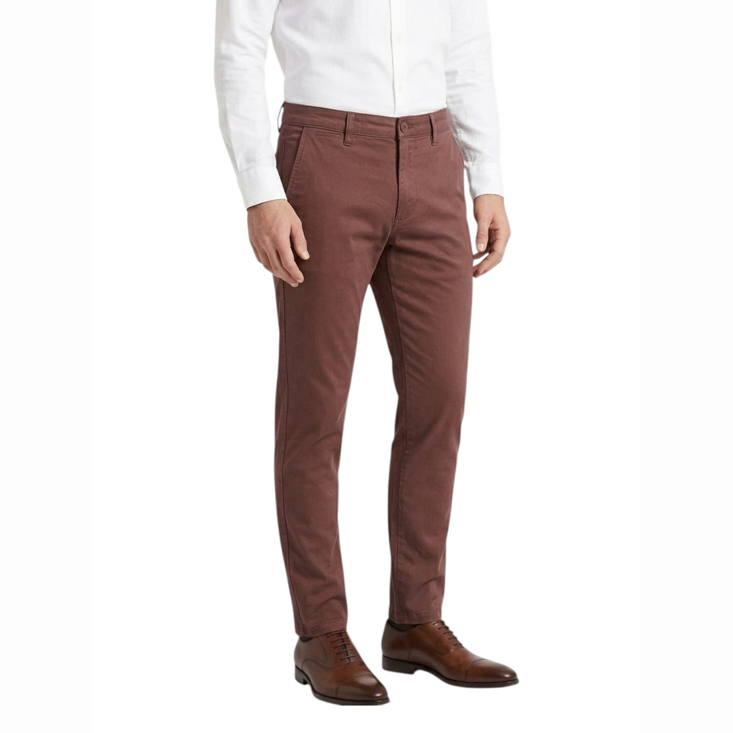 Men's Plain Solid Classic Pant,Burgundy
