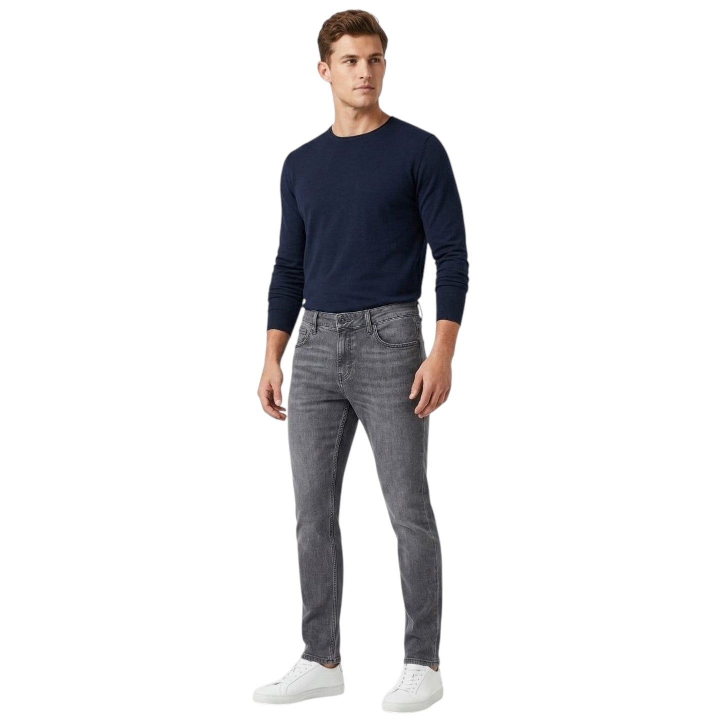 Men's Plain Solid Jeans, Dark Grey