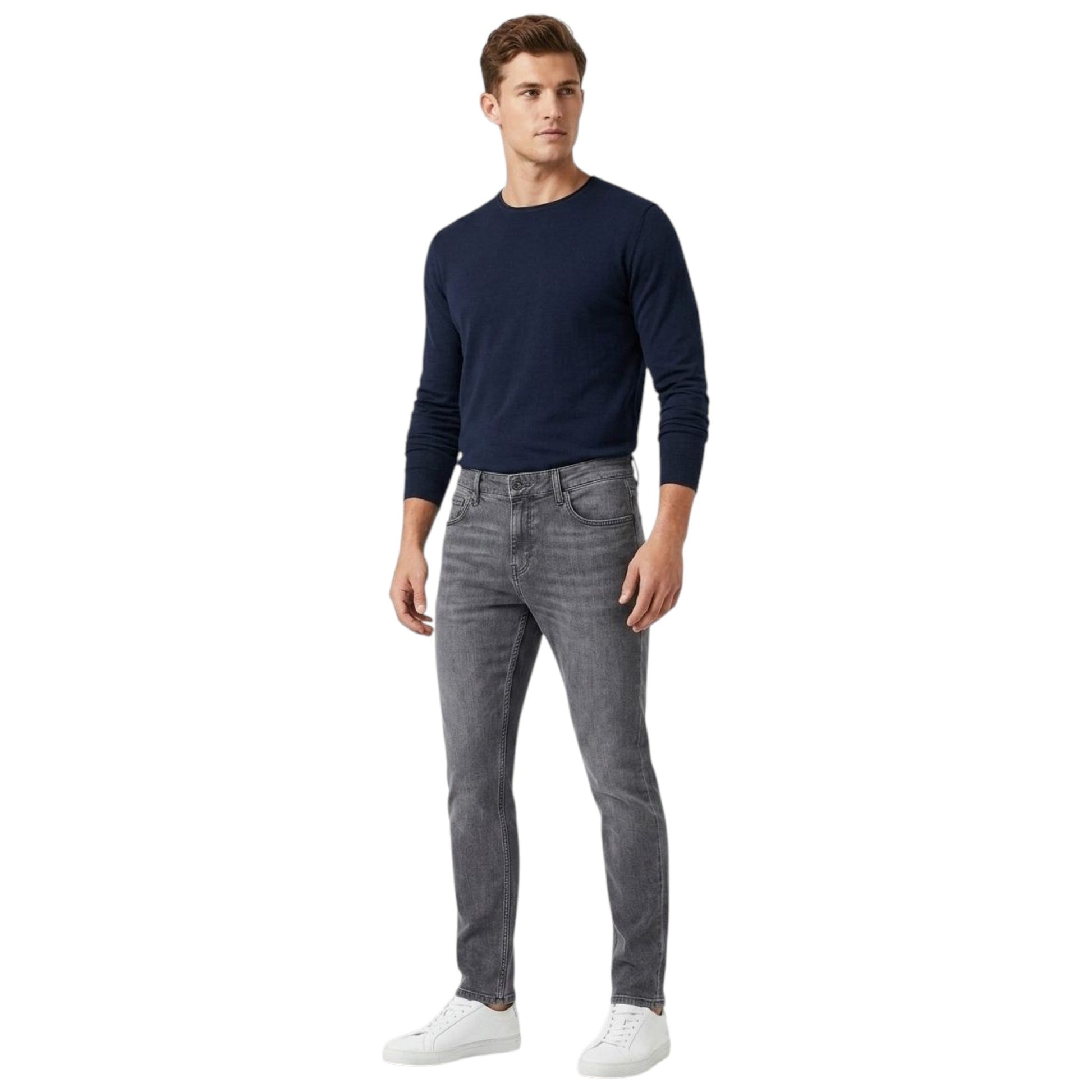 Men's Plain Solid Jeans, Dark Grey