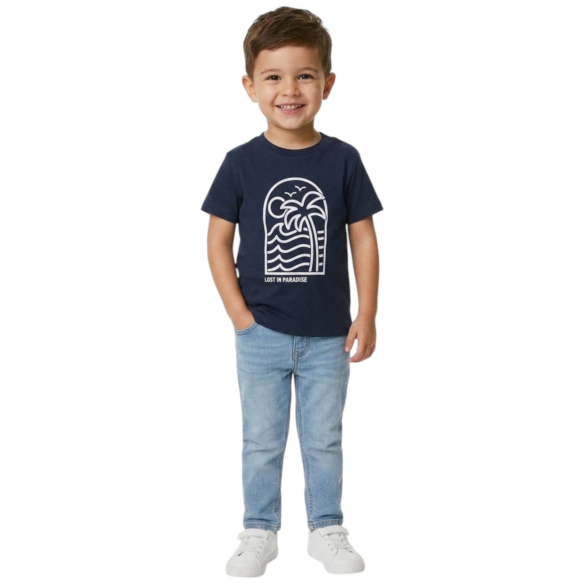 Kids Boy's Printed Top,Navy
