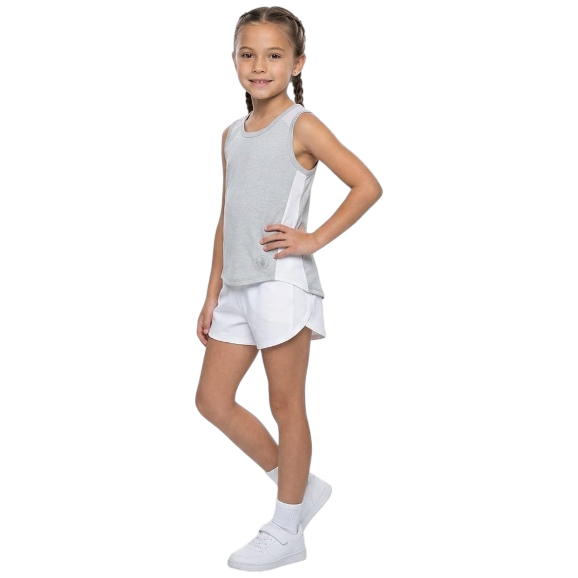Kids Girl's Colorblocked Sport Top,Grey