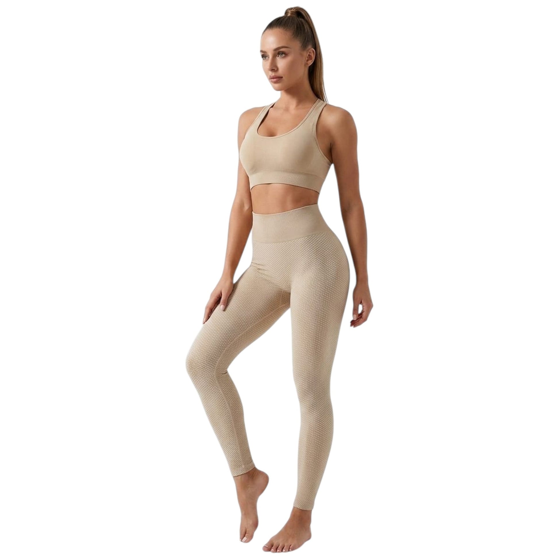 Women's Textured Legging,Dark Beige