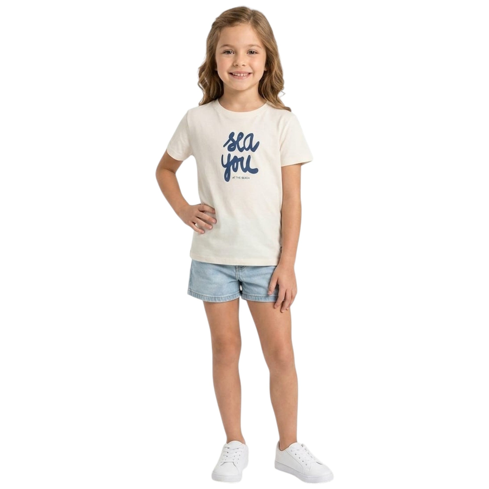 Kids Girl's Printed Top,Light Beige