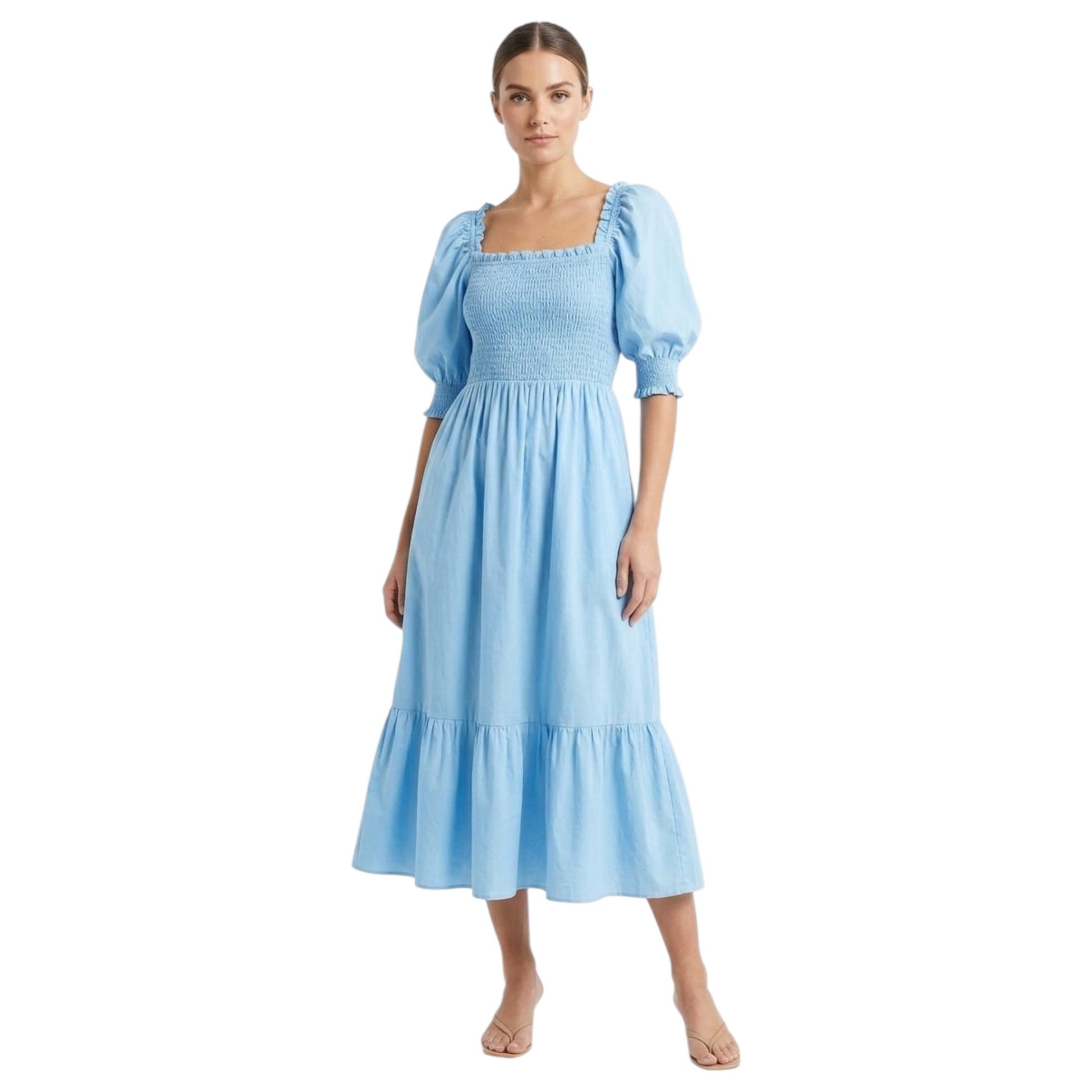 Women's Plain Solid Dress,Blue