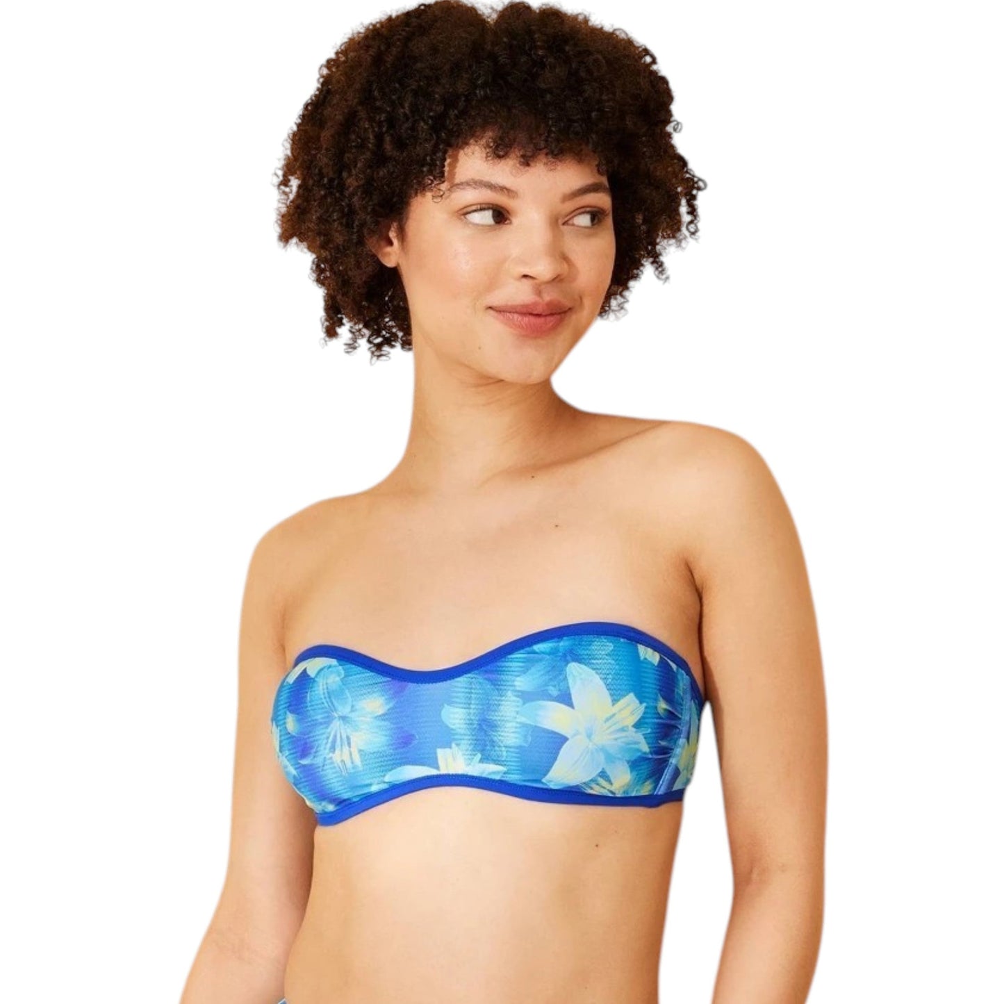 Women's Printed Bikini Top,Indigo