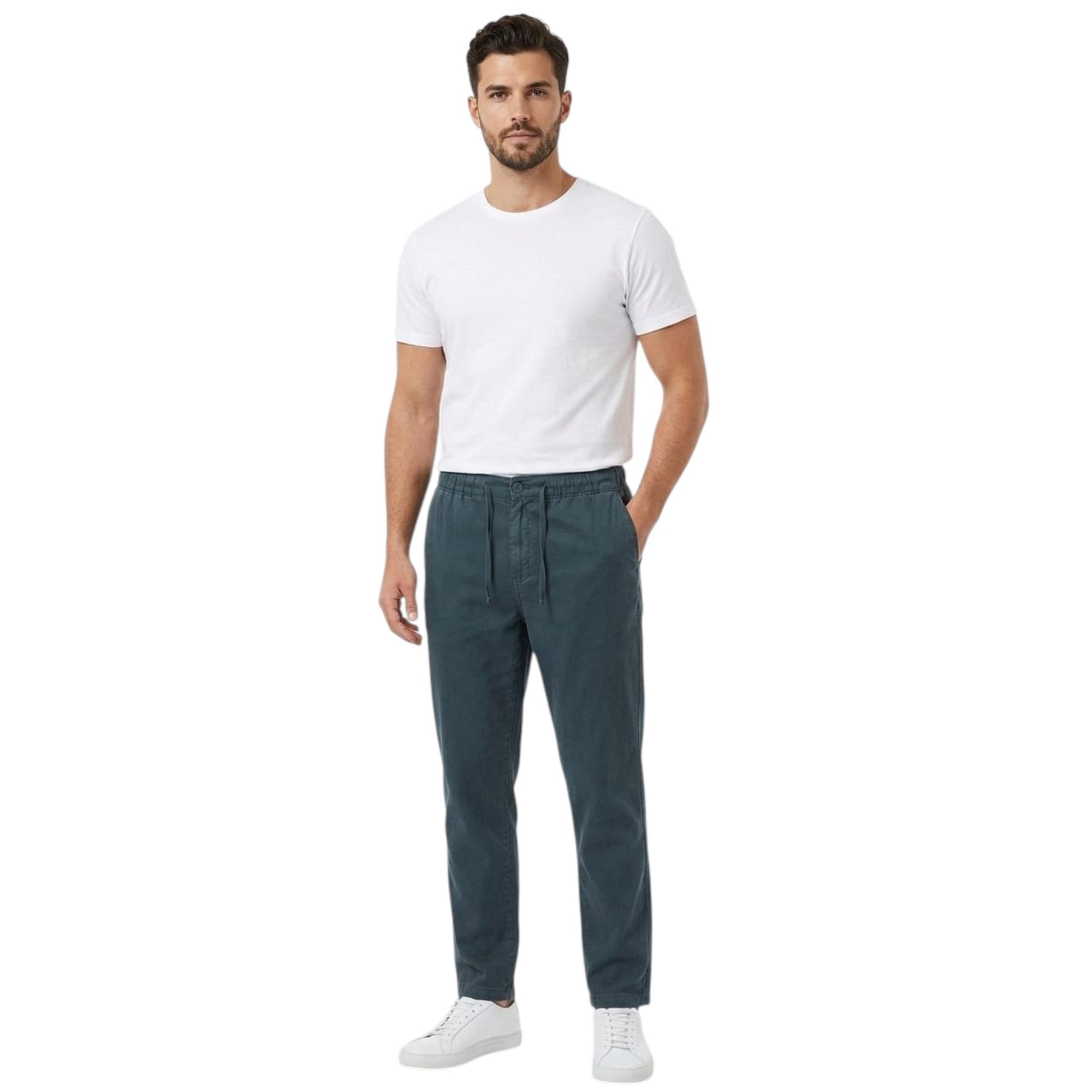 Men's Plain Solid Pant,Dusty Navy