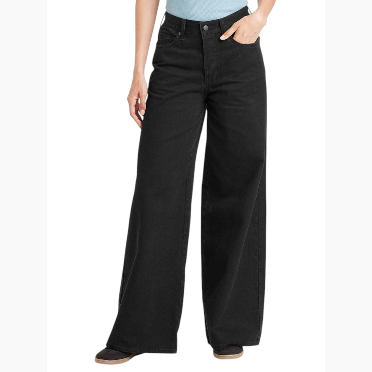 Women's Plain Solid Jeans,Black