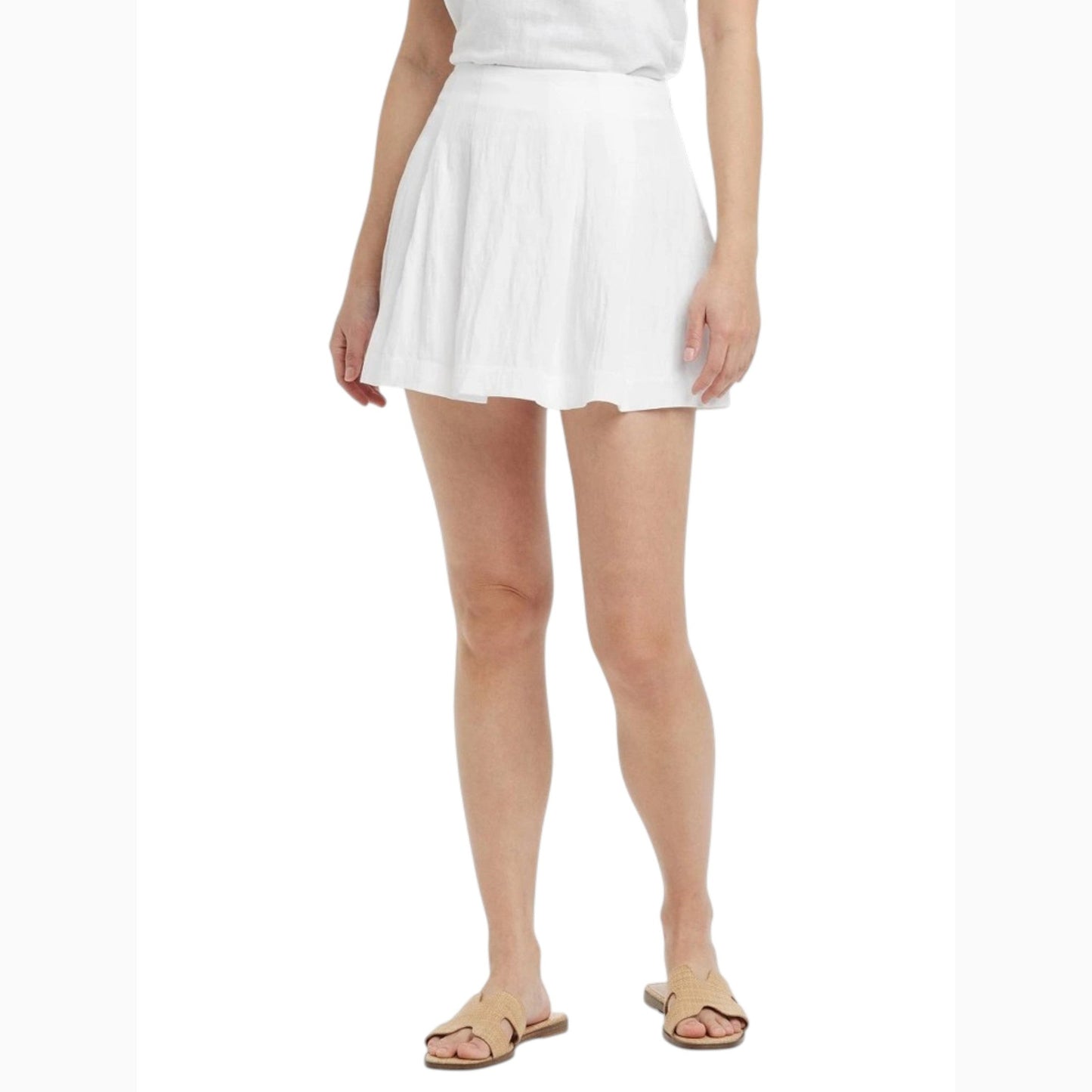 Women's Plain Solid Skirt,White
