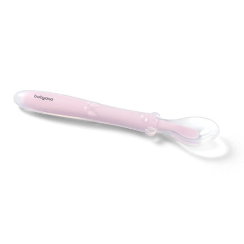 BabyOno - Silicone Flexible Spoon - Light Pink