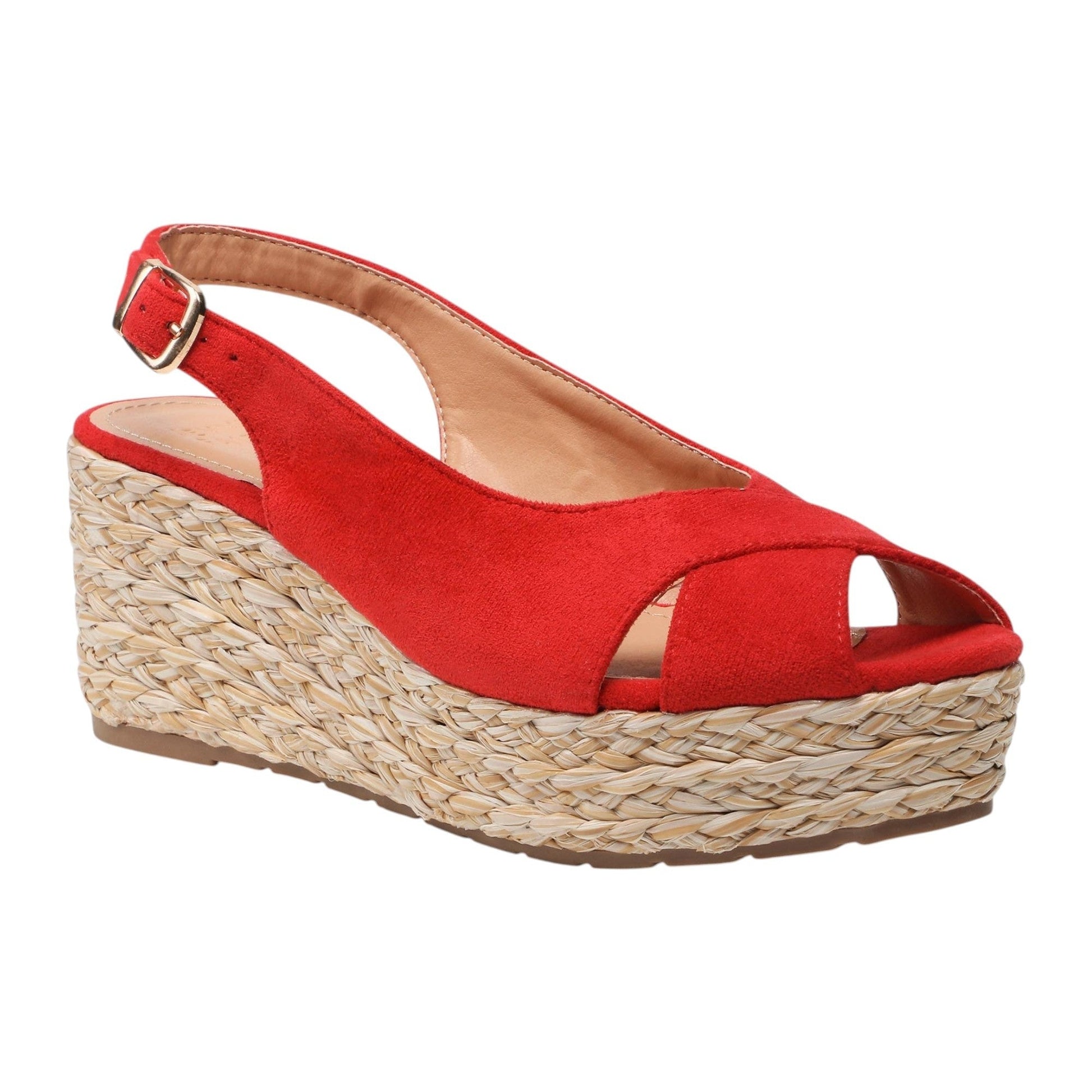 Women's Ribbed Heeled Shoes,Red